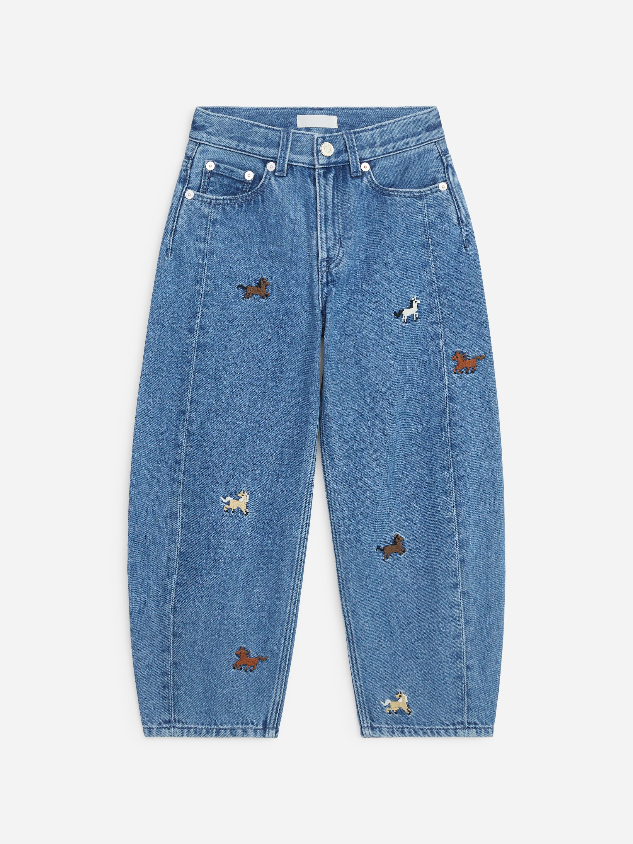 Jean barrel brodé - Bleu/Chevaux - Regular fit - children - StillMedia/DescriptiveStillLife - 4