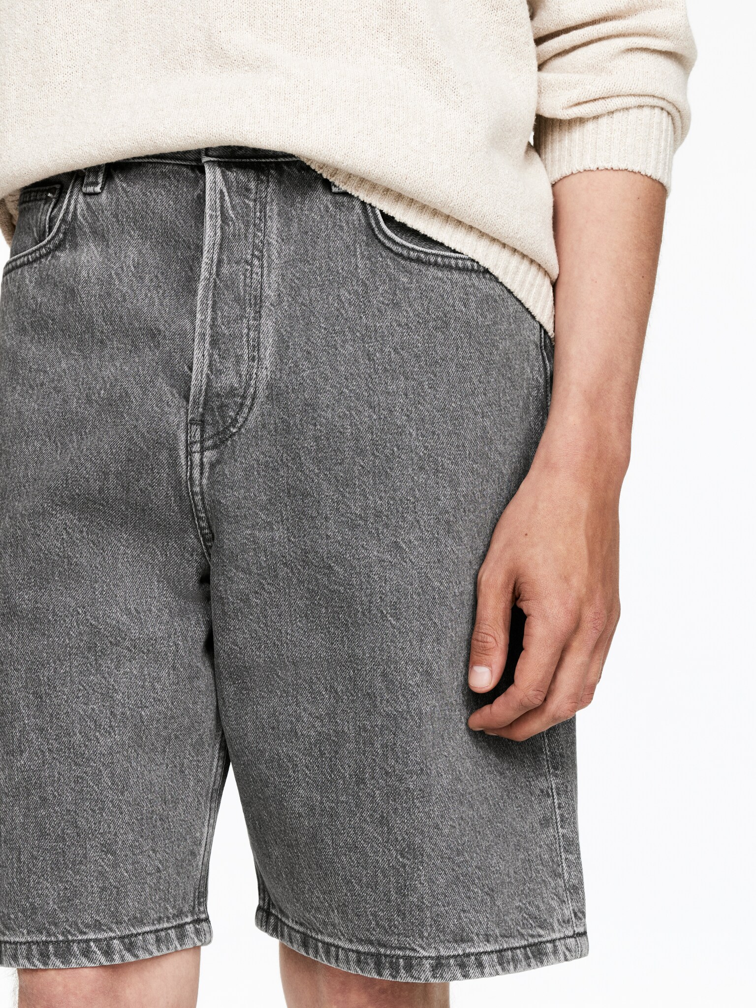 Short en jean décontracté - gris/Bleu - 4
