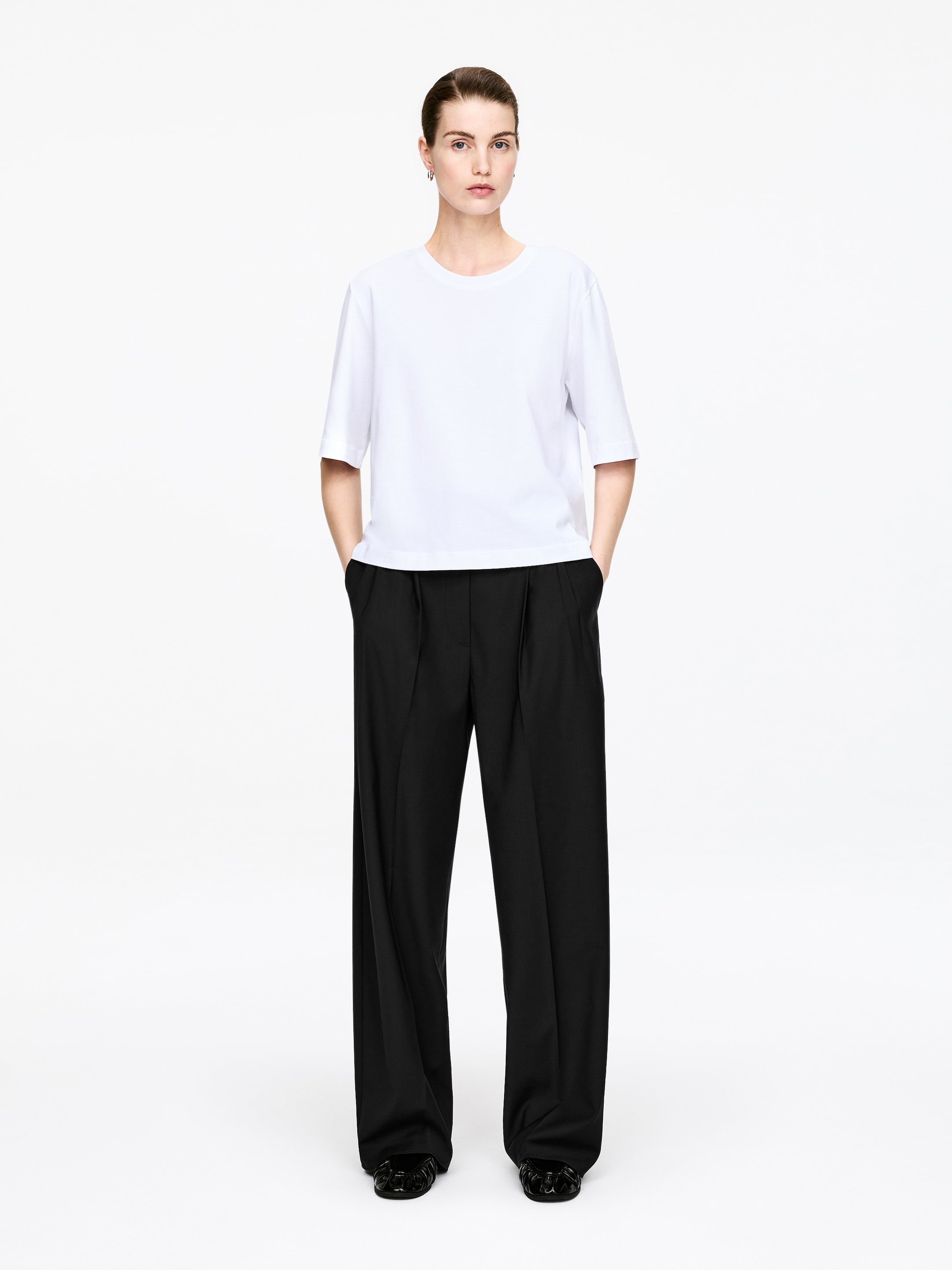 Wide Tailored Trousers-#272627-18037