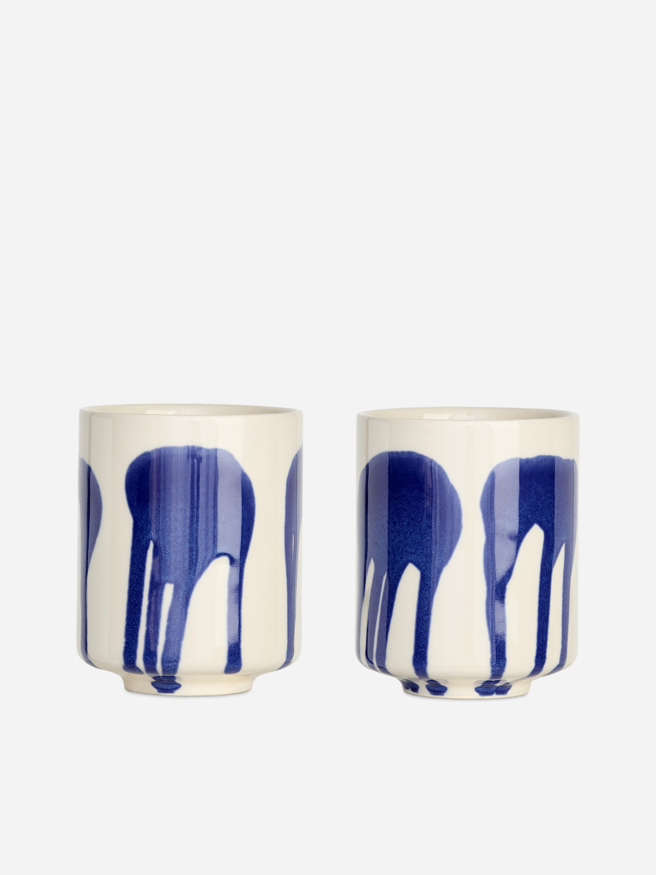 Stoneware Cups Set of 2-White-20528
