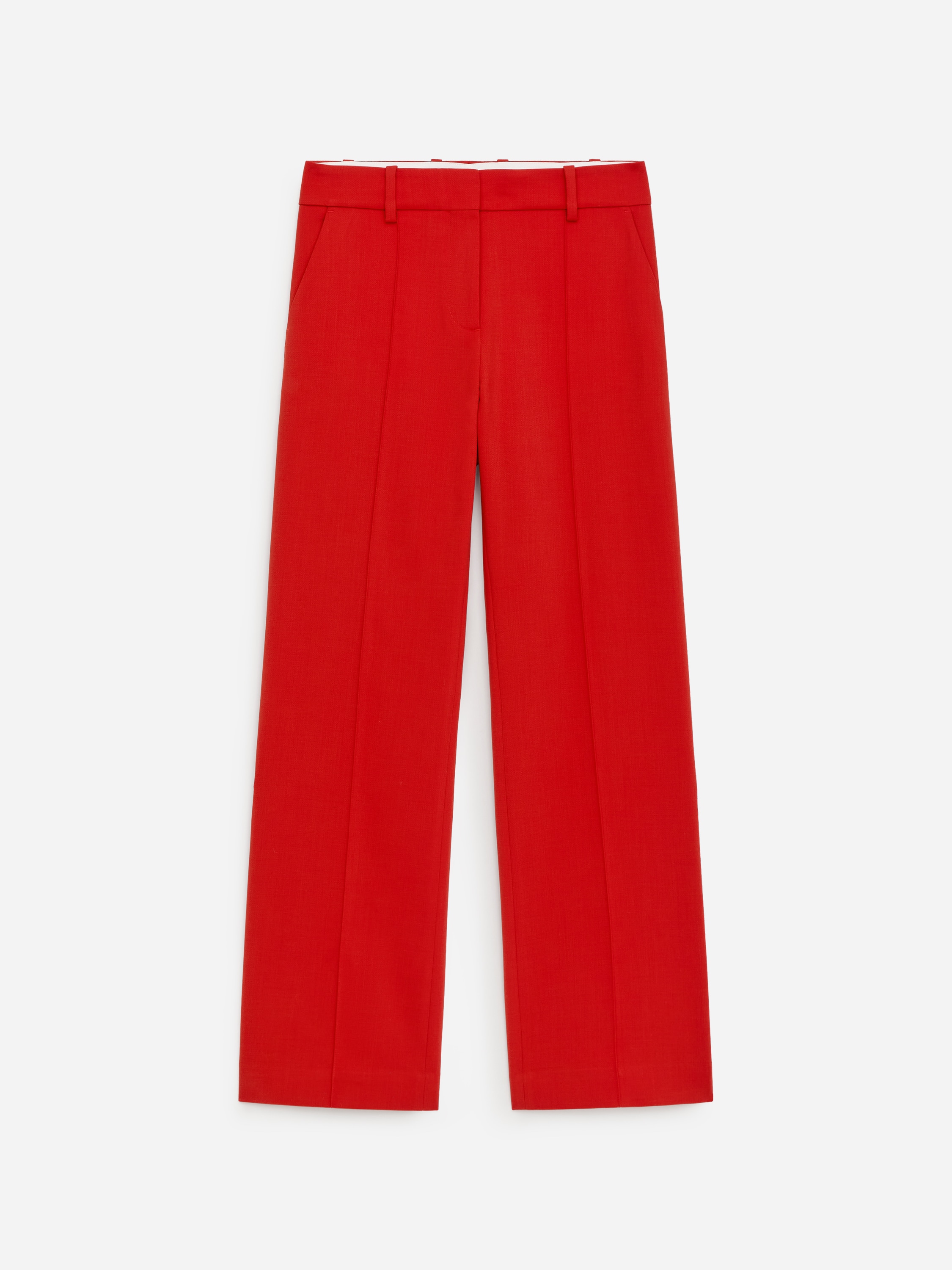 Oldalt sliccelt szabott nadrág - Piros/Fekete