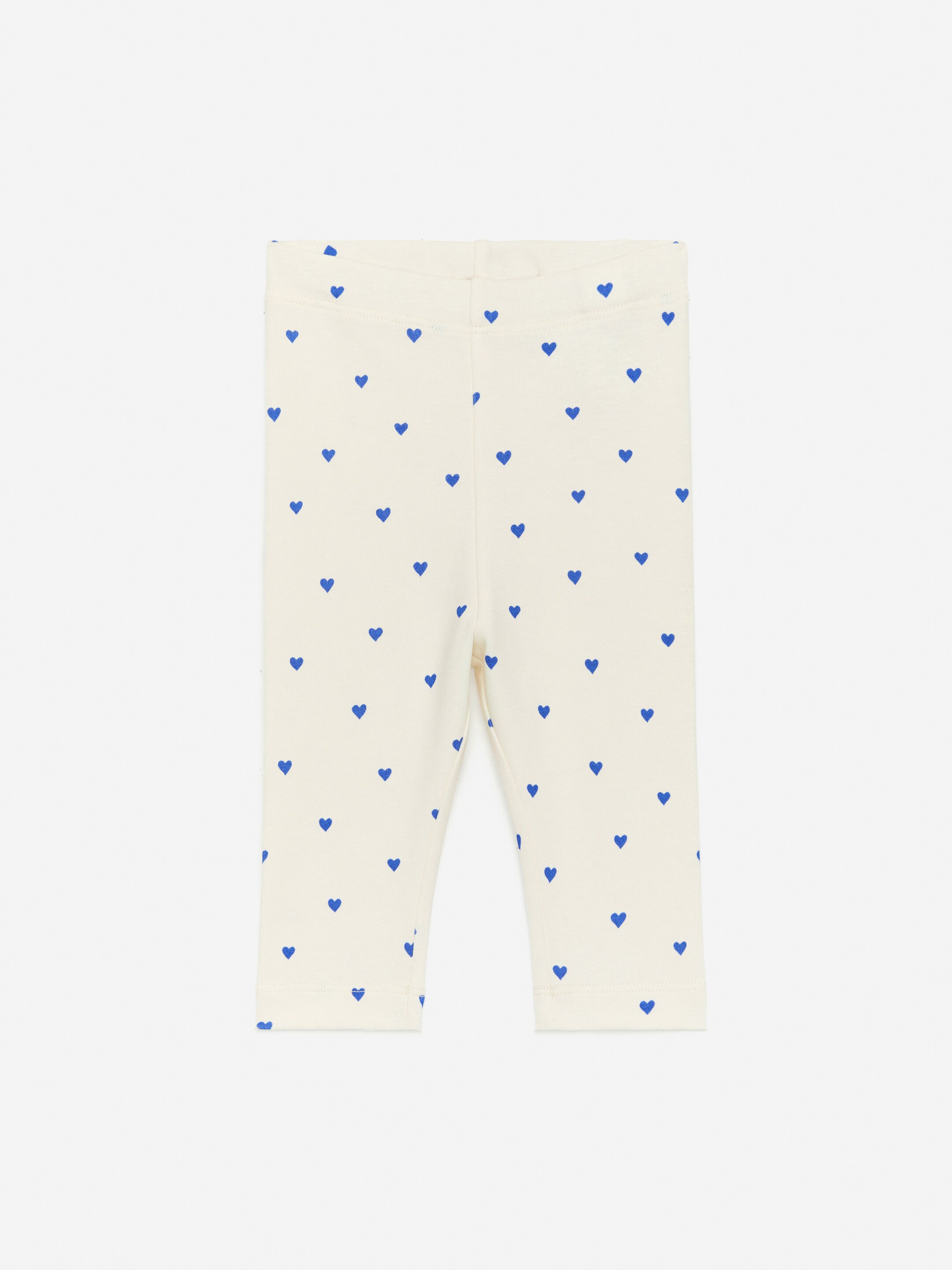 Trikåleggings - Off-white/blå hjärtan - Children - StillMedia/DescriptiveStillLife - 3