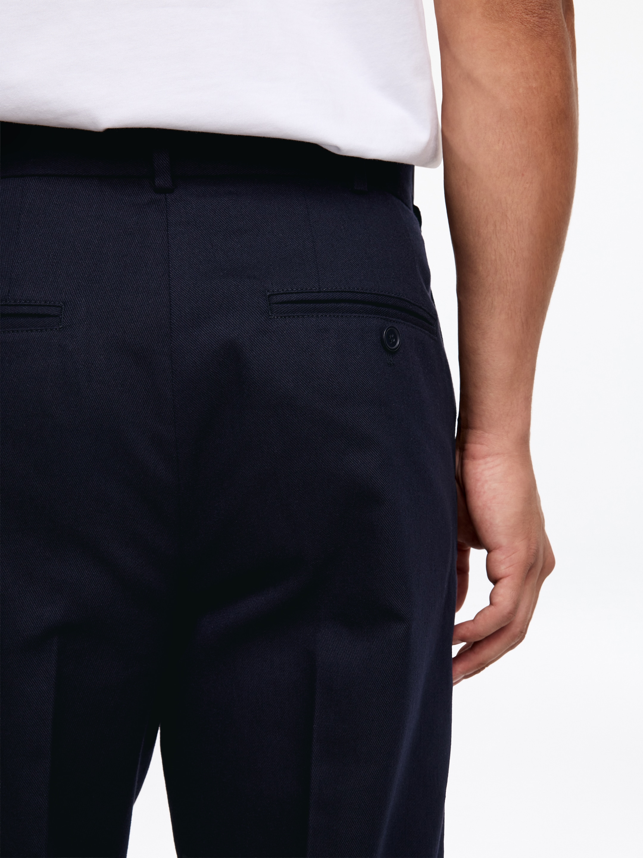 Wide Cotton Linen Trousers - Dark Blue - Regular fit - Men - StillMedia/Lookbook - 3