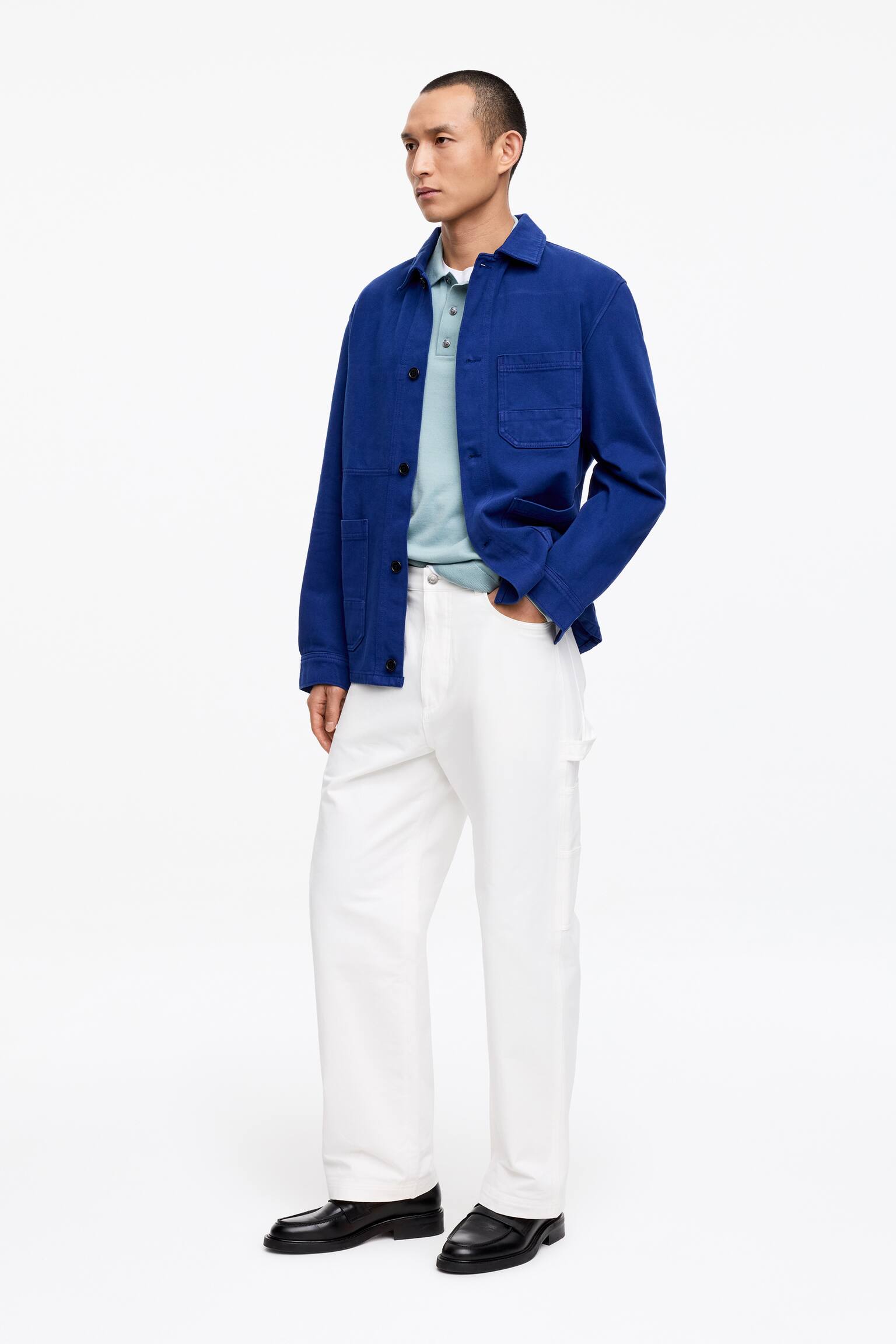 Merino polo sveter - Svetlomodrá/Tmavomodrá/Tmavozelená/Tmavohnedá/Sivý melír - 6