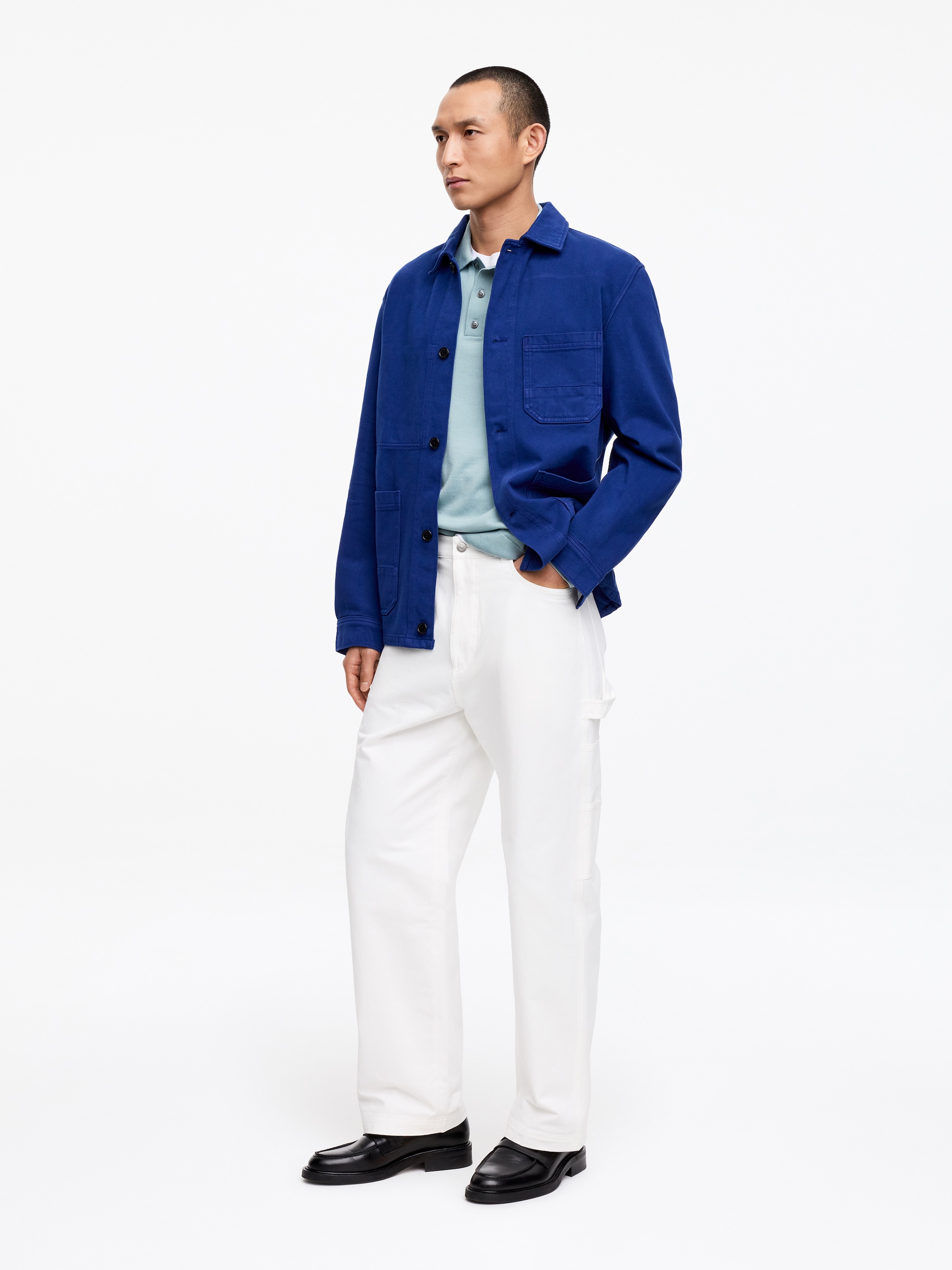 Polo en laine mérinos - Bleu ciel - Regular fit - Homme - StillMedia/Lookbook - 6