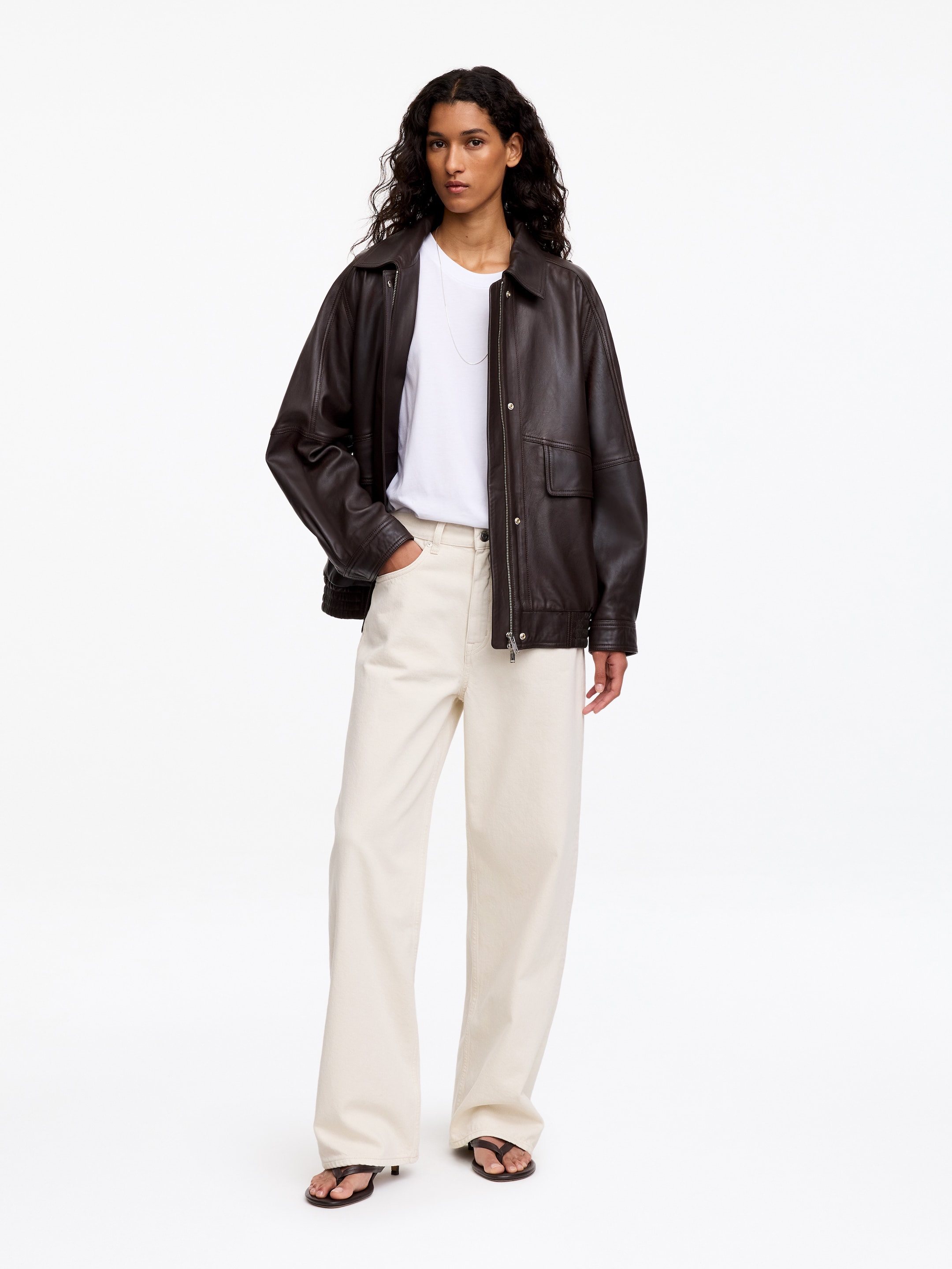 Jeansy wide CORAL - Złamana biel - Fason swobodny - women - StillMedia/Lookbook - 20