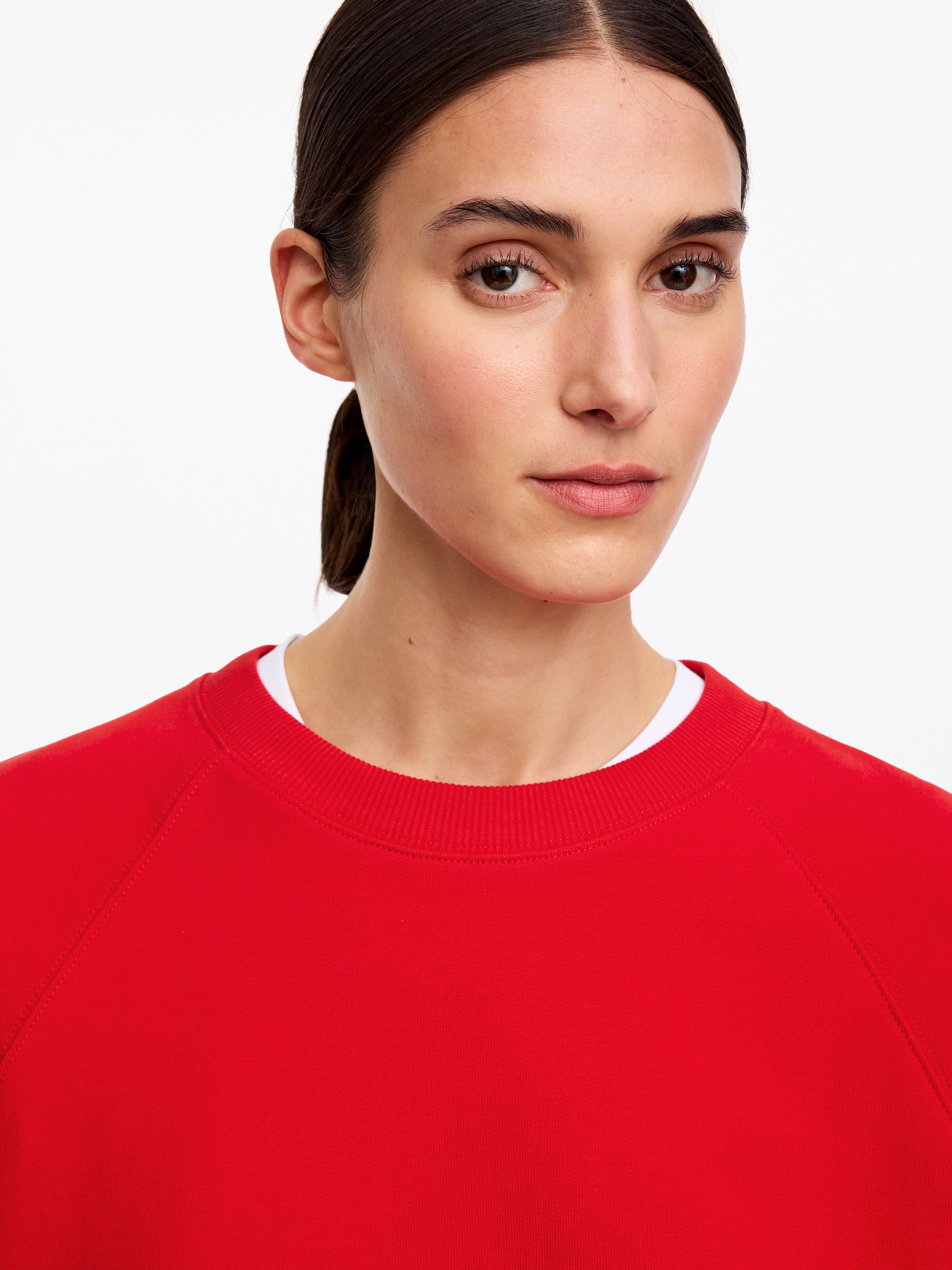 Terry Sweatshirt - Red - Regular fit - Women - StillMedia/Lookbook - 3