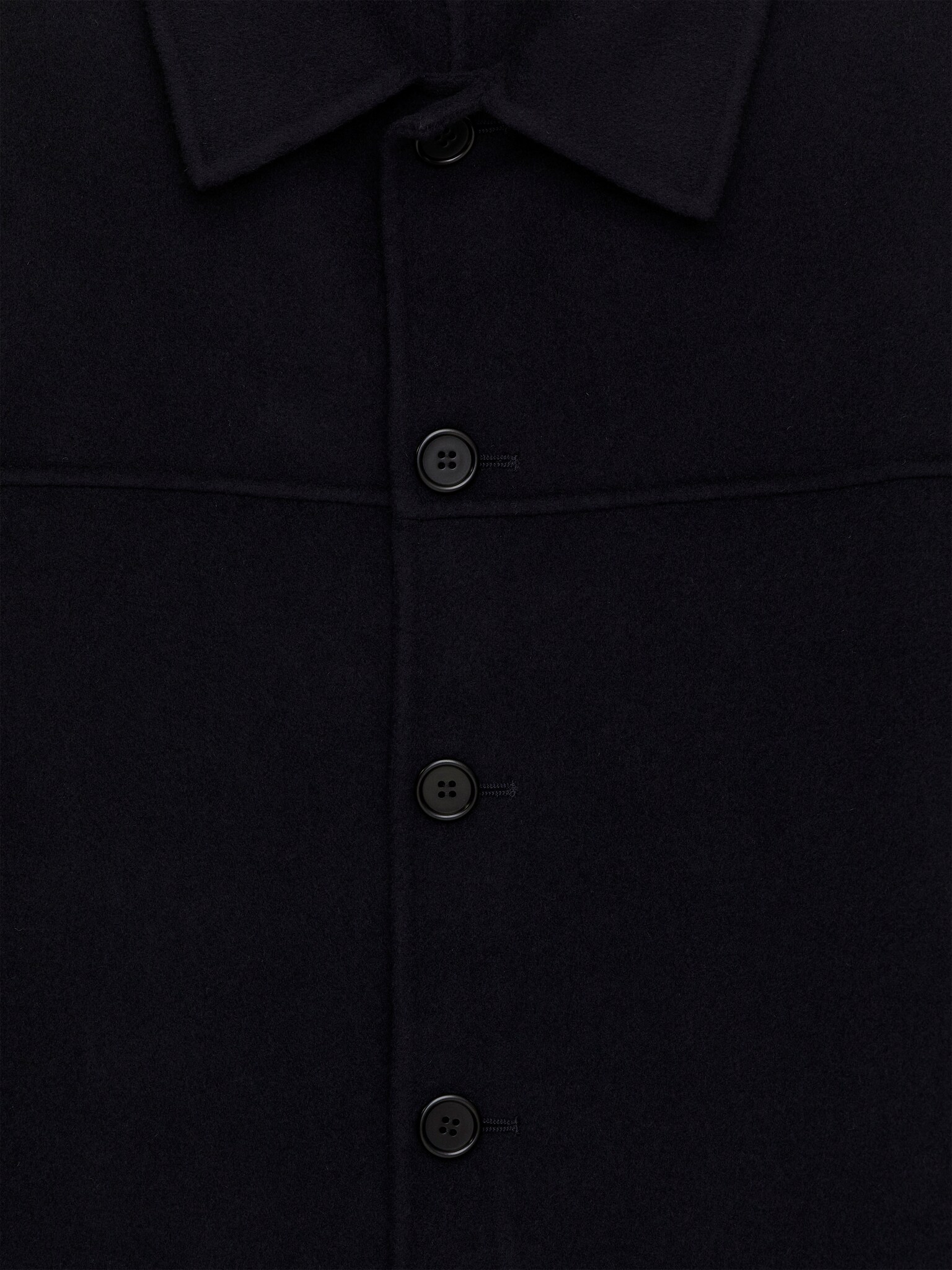 Veste en laine mélangée double face - Bleu foncé/Noir délavé/Beige foncé - 4