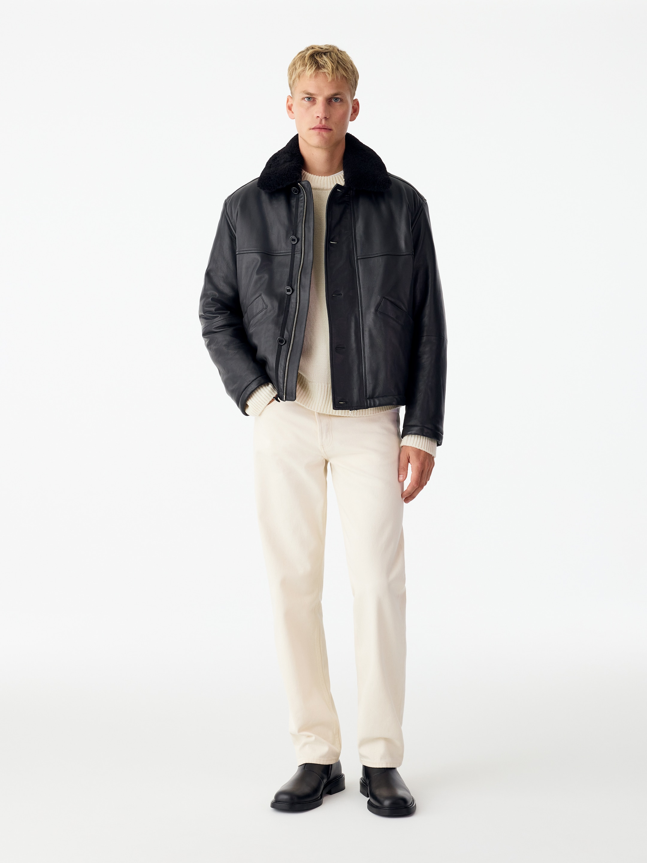 Heavy Knit Wool Jumper - Off White - Relaxed fit - men - StillMedia/Lookbook - 7