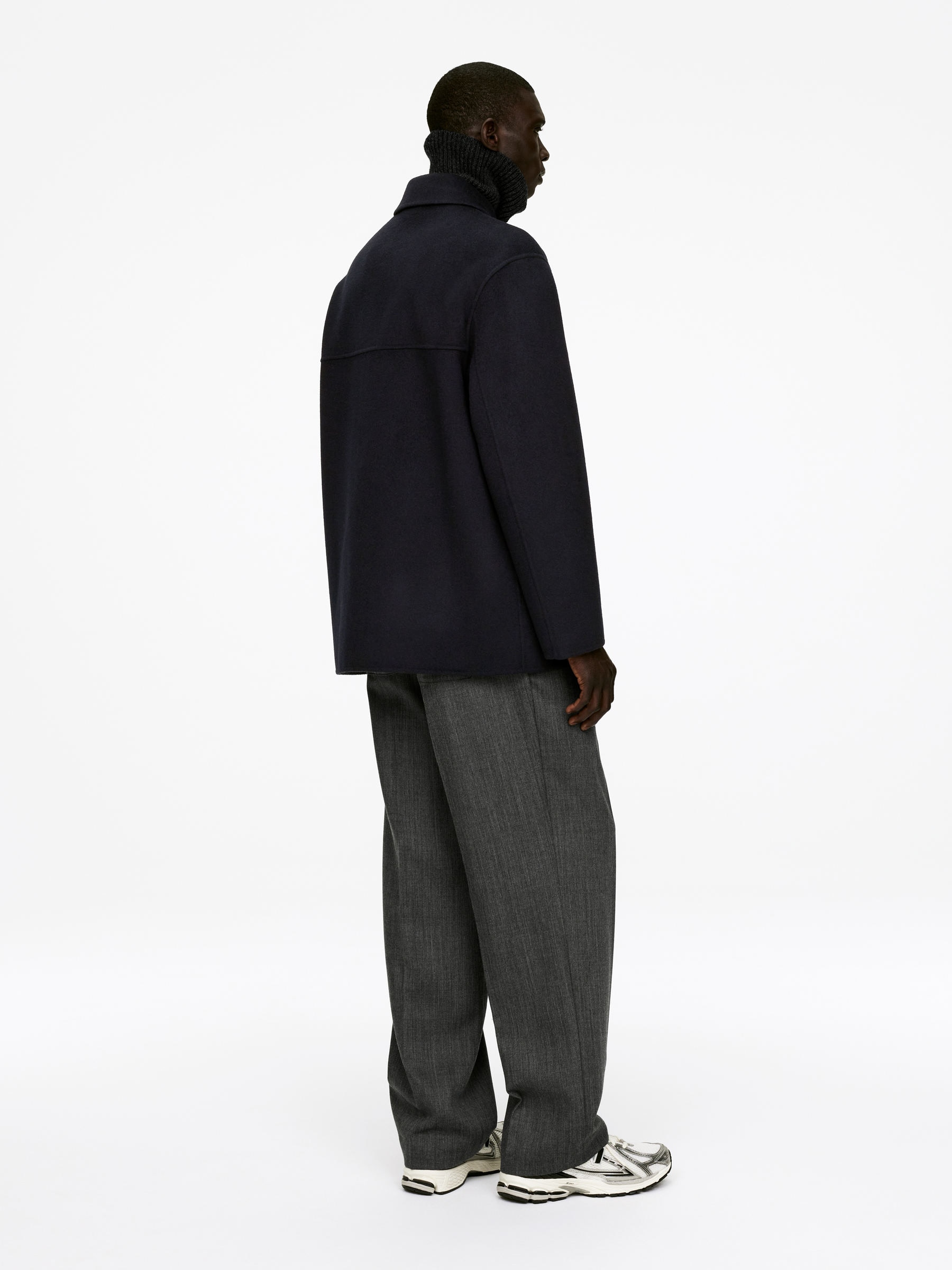 Double-Face Wool Blend Jacket - Dark Blue - Loose fit - Men - StillMedia/Lookbook - 5