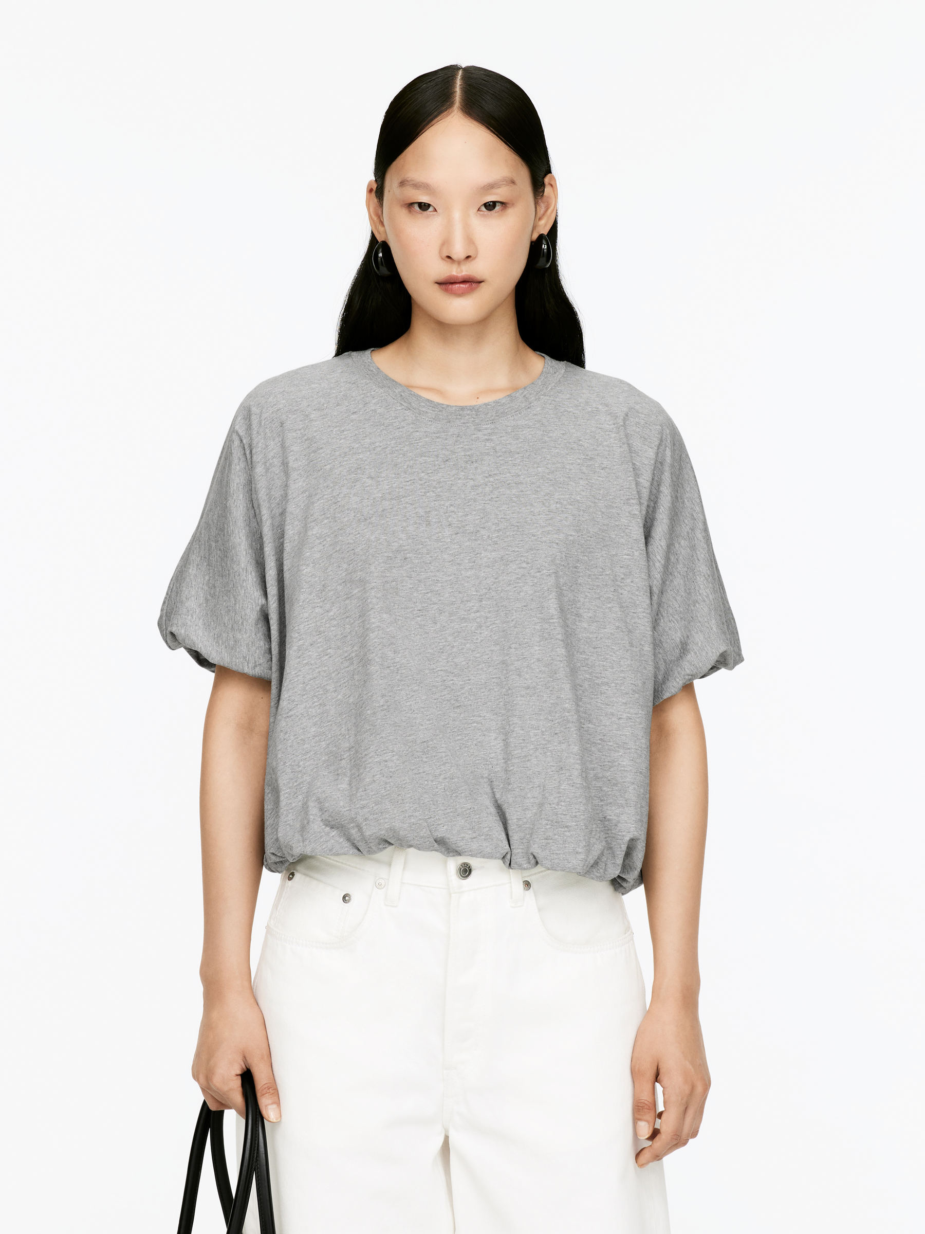 T-shirt à ourlets bouffants - gris - Regular fit - Femme - StillMedia/Lookbook - 2