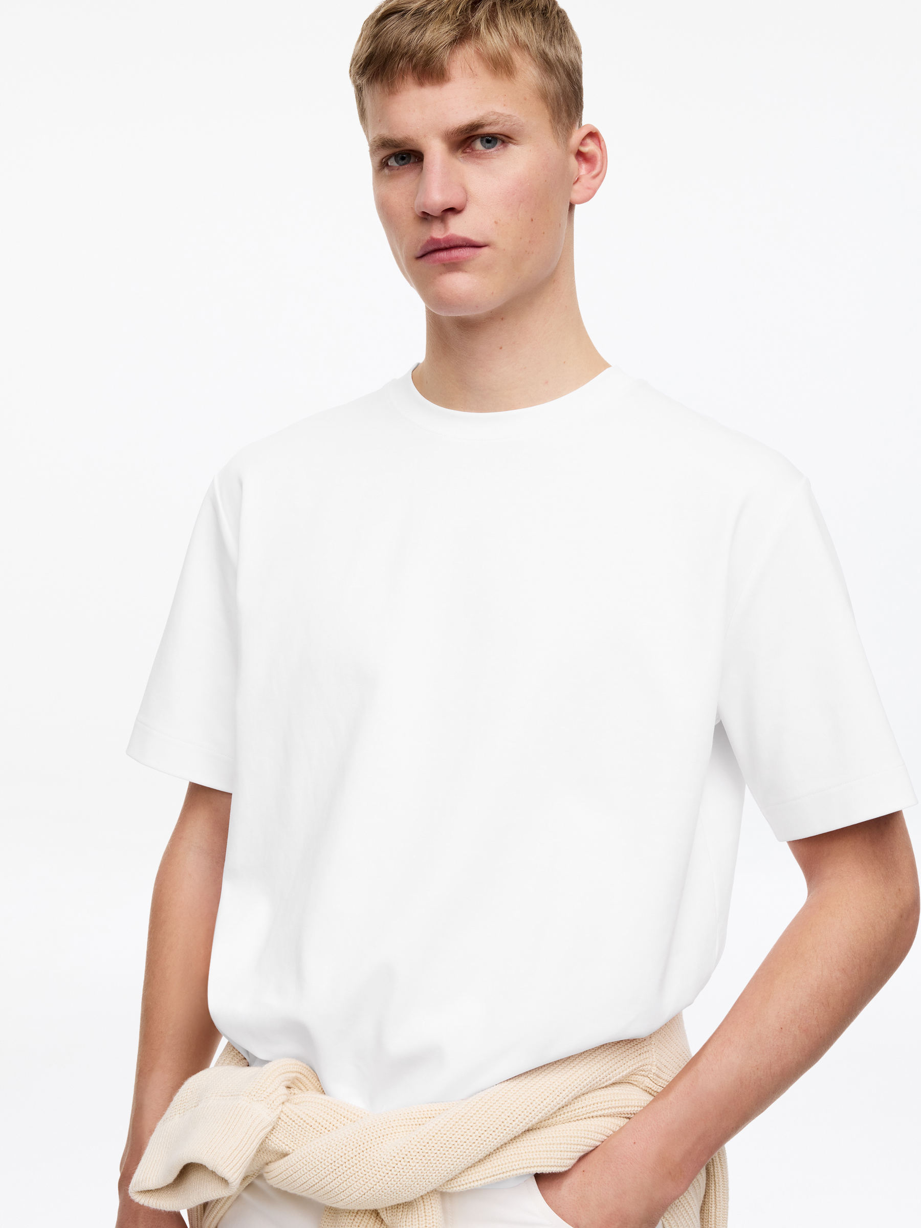 T-shirt interlock - Bianco - Loose fit - Men - StillMedia/Lookbook - 46