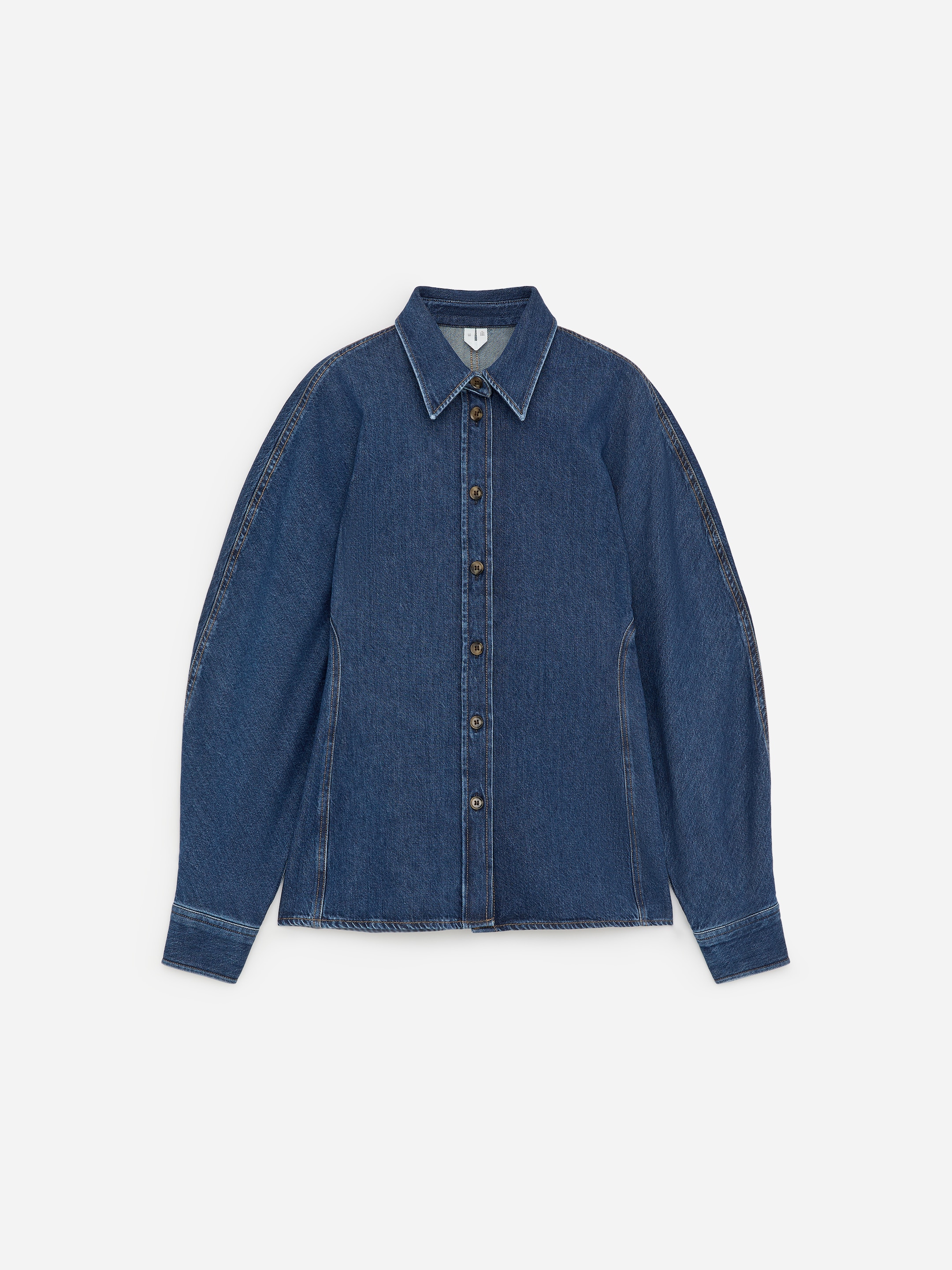 Sculpted Denim Shirt - Blue - Slim fit - Women - StillMedia/DescriptiveStillLife - 2