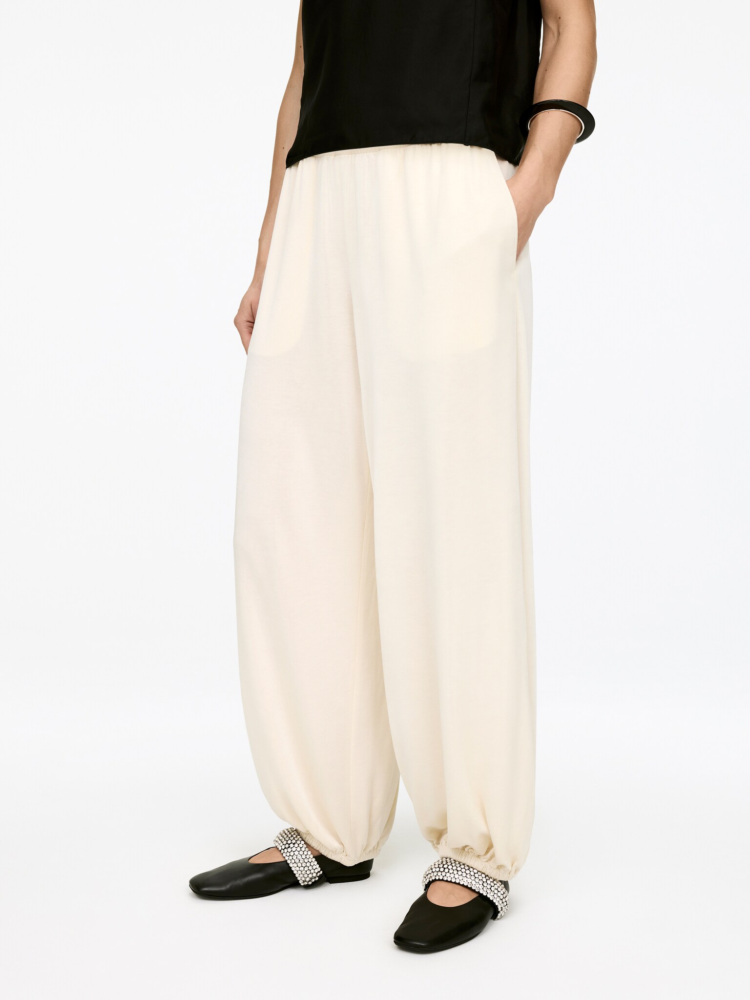 Pantalon ballon - Blanc cassé/Noir - 4