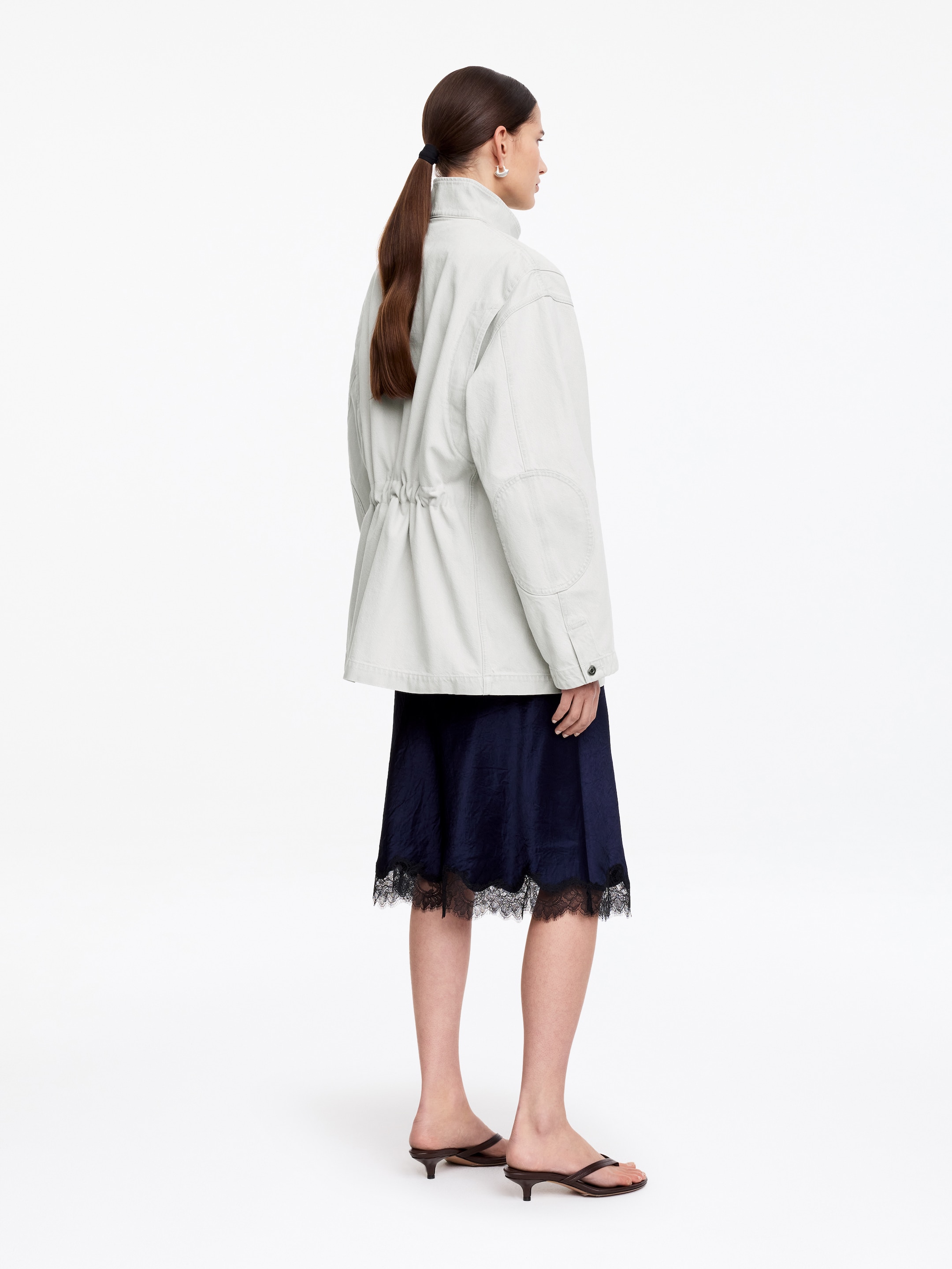 Chaqueta con cuello alto - Blanco roto - Corte relajado - Women - StillMedia/Lookbook - 5