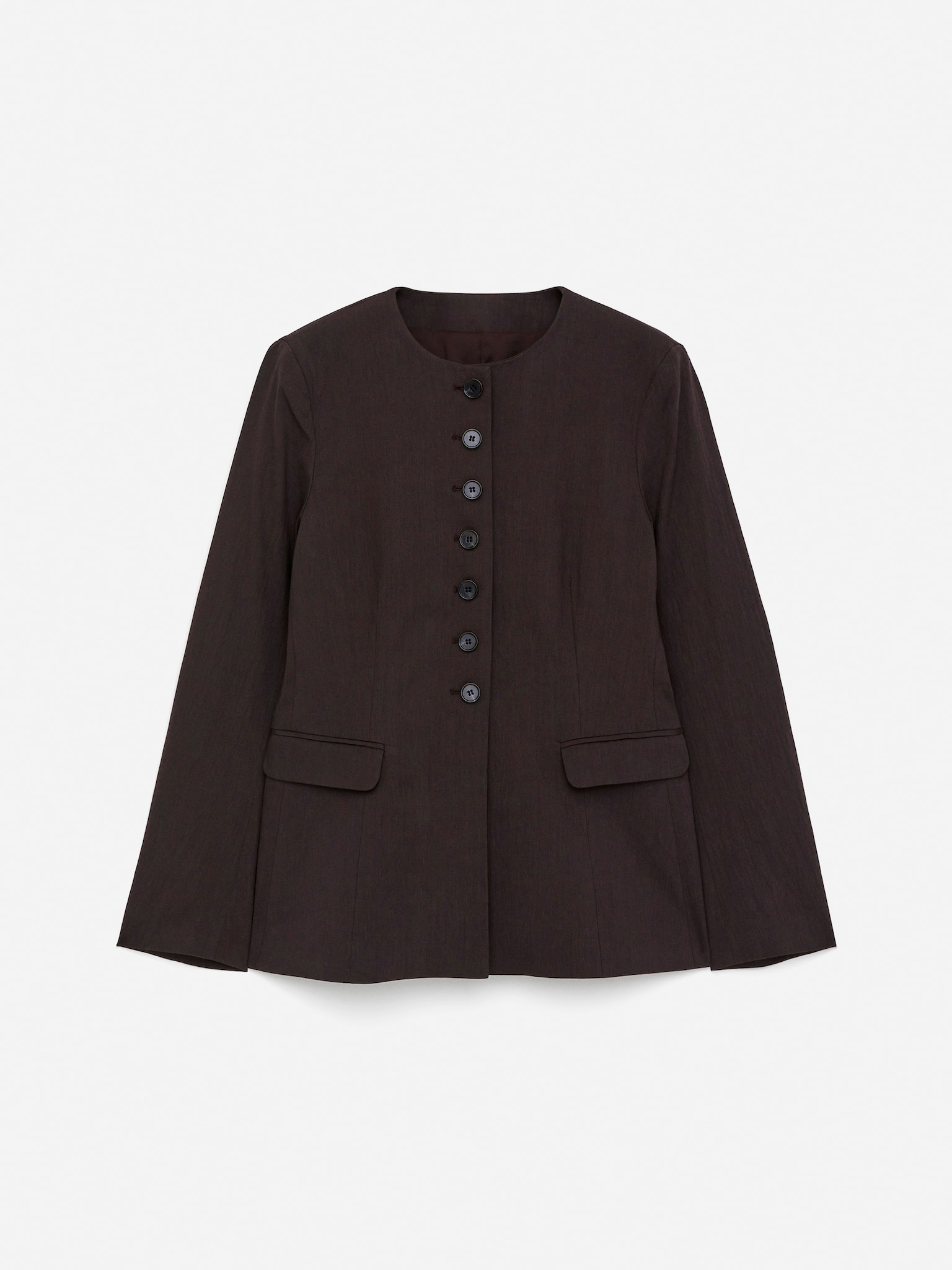 Blazer en lin mélangé - Marron foncé/Noir - 2
