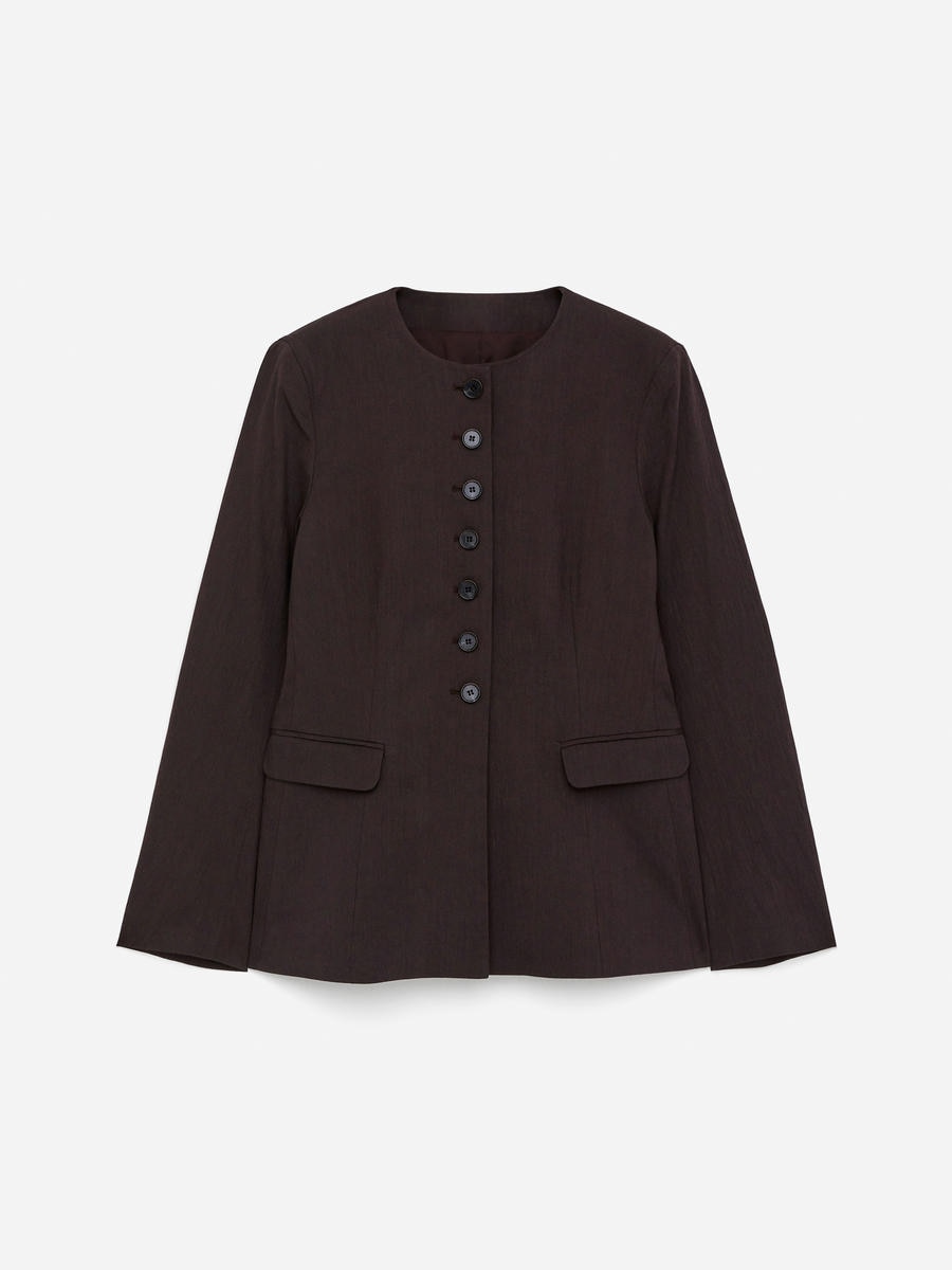 ARKET Women's  Linen-Blend Blazer Brown,  size 36