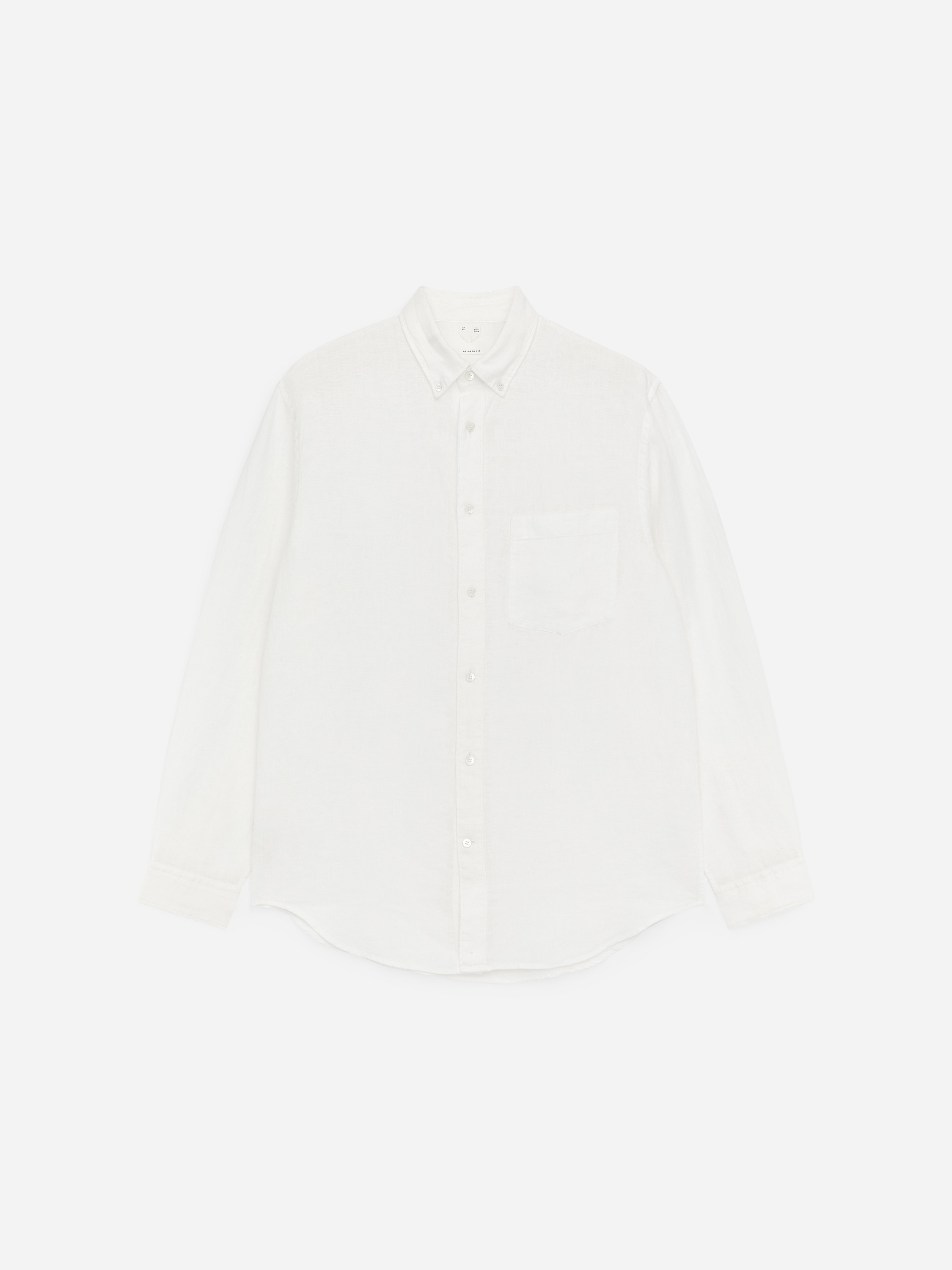 Lniana koszula o luźnym kroju - Złamana biel/Zakurzony ciemnoróżowy