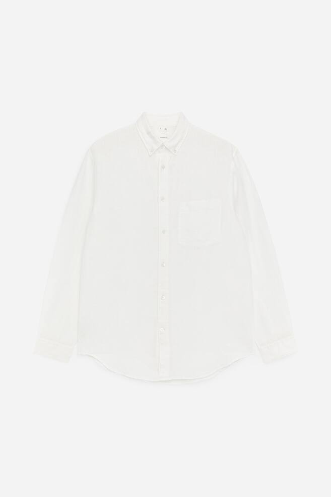 Camisa de lino holgada - Blanco roto/Azul oscuro/Verde menta/Rosa oscuro empolvado - 1