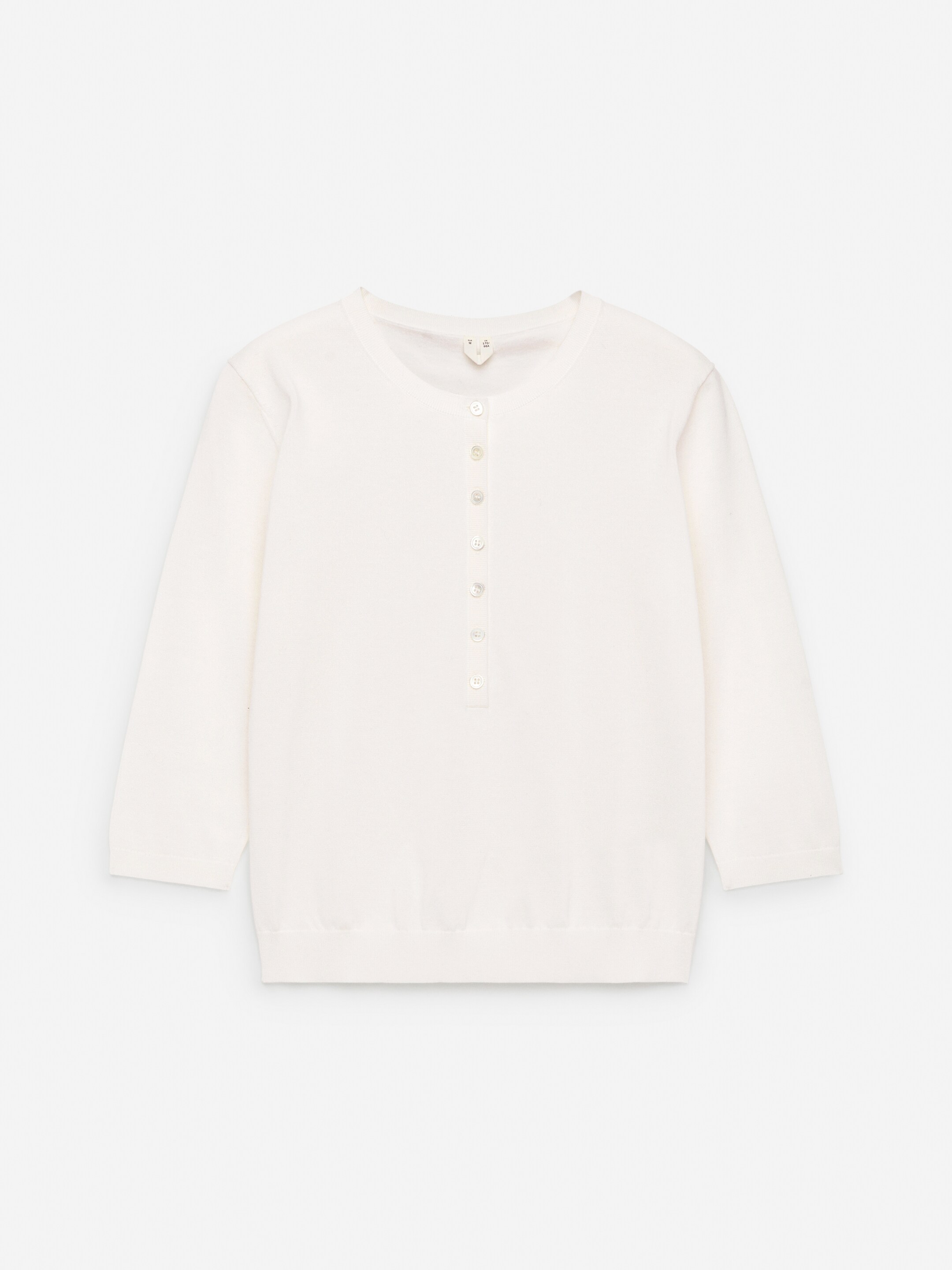 Cotton Henley Top - White - Slim fit - Women - StillMedia/DescriptiveStillLife - 1