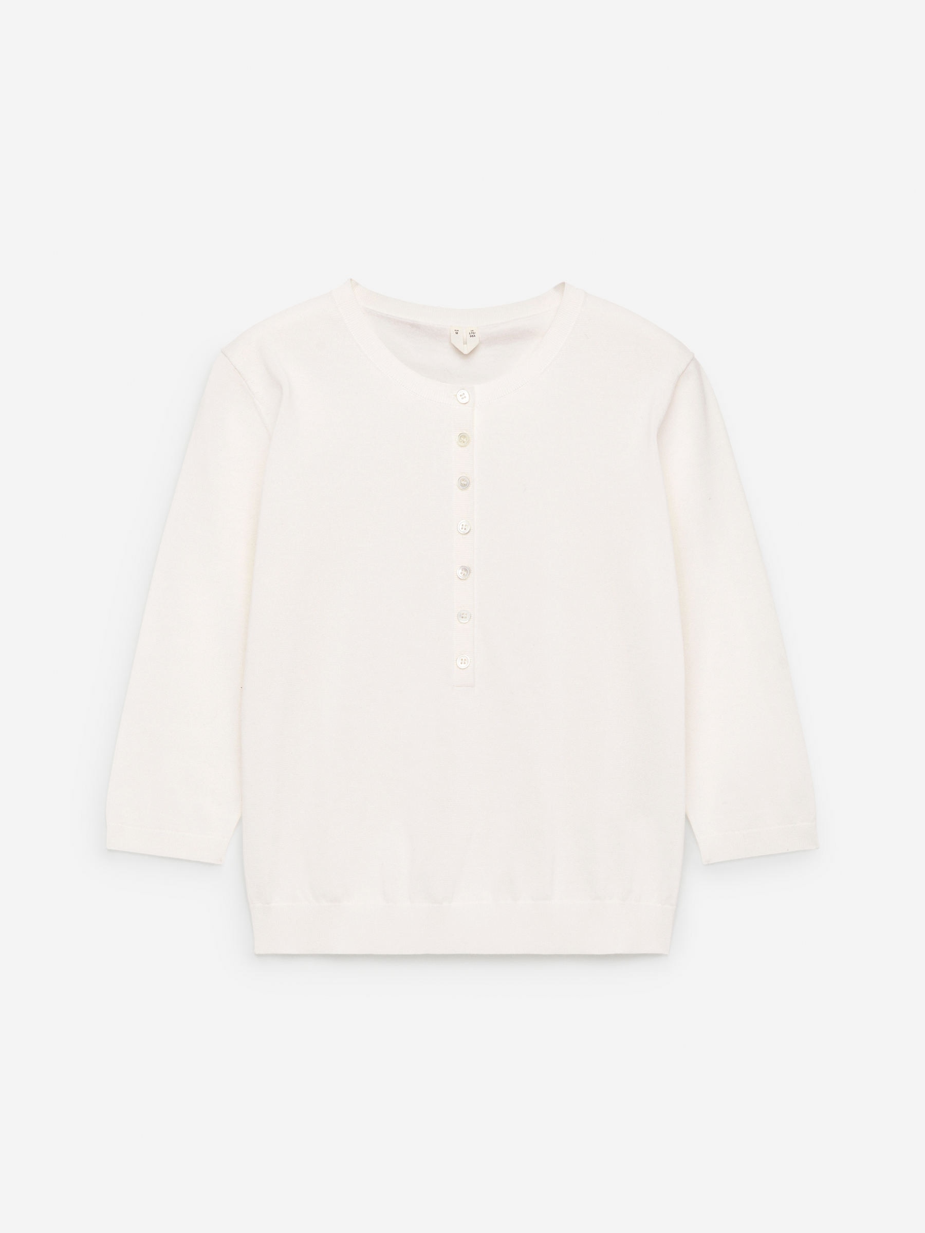 Cotton Henley Top - White - Slim fit - Women - StillMedia/DescriptiveStillLife - 1