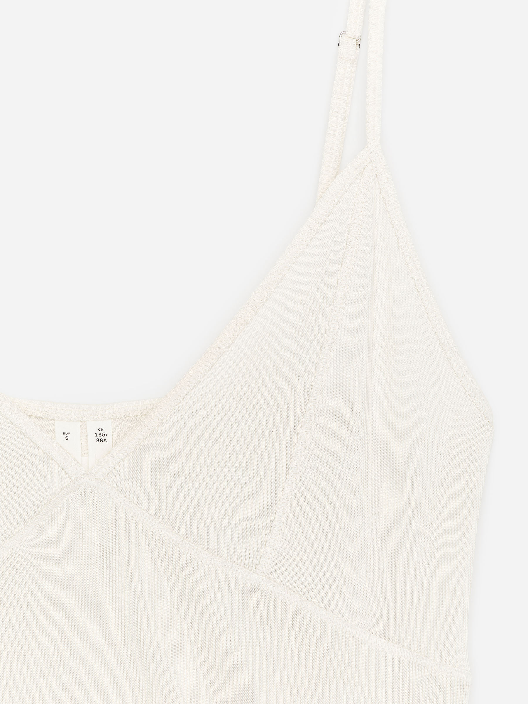 Ribbed Silk Strap Top - Off White - Regular fit - Women - StillMedia/DescriptiveDetail - 2