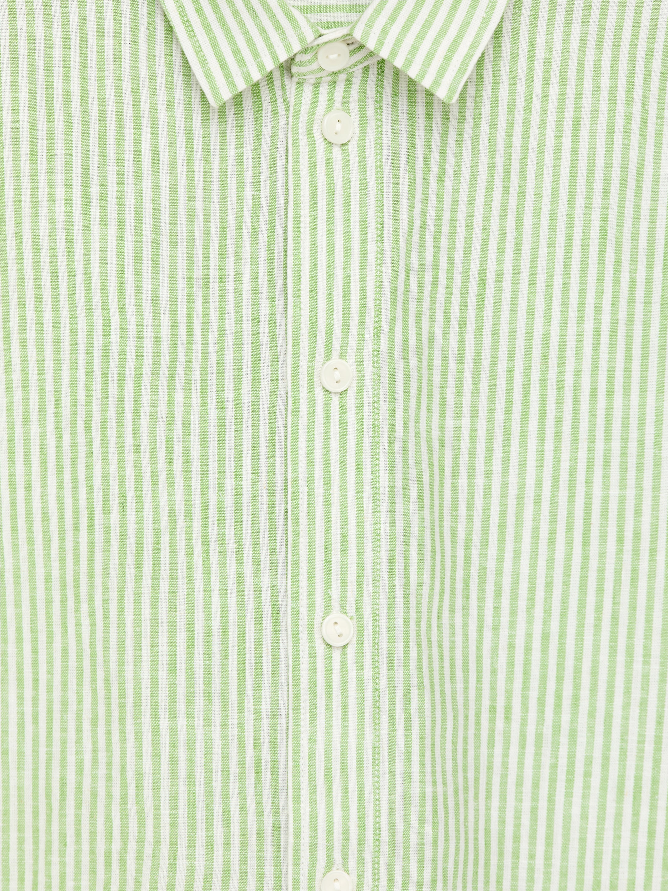 Linen Blend Shirt - White/Green - Relaxed fit - Children - StillMedia/DescriptiveDetail - 1