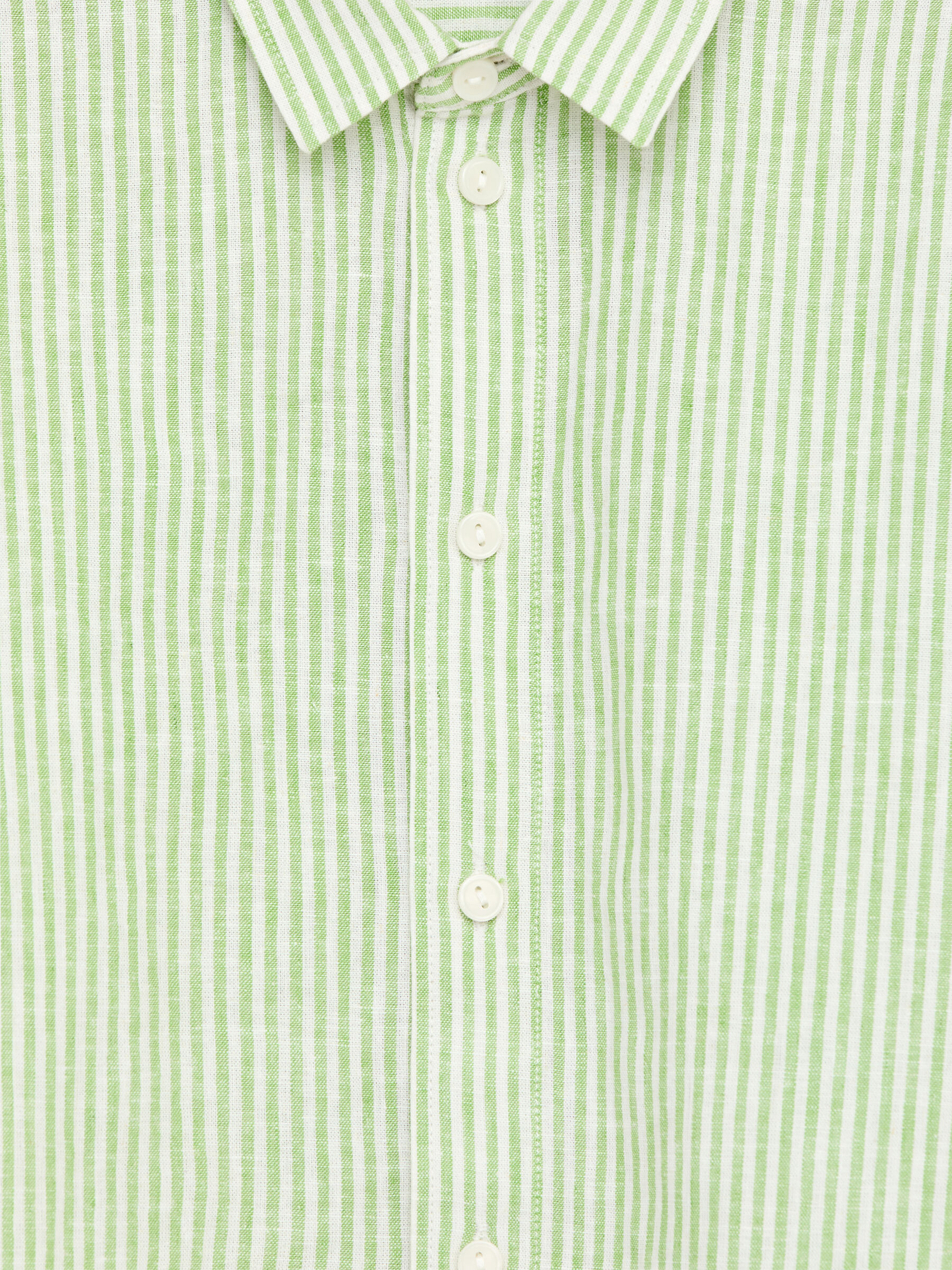 Linen Blend Shirt - White/Green - Relaxed fit - Children - StillMedia/DescriptiveDetail - 1