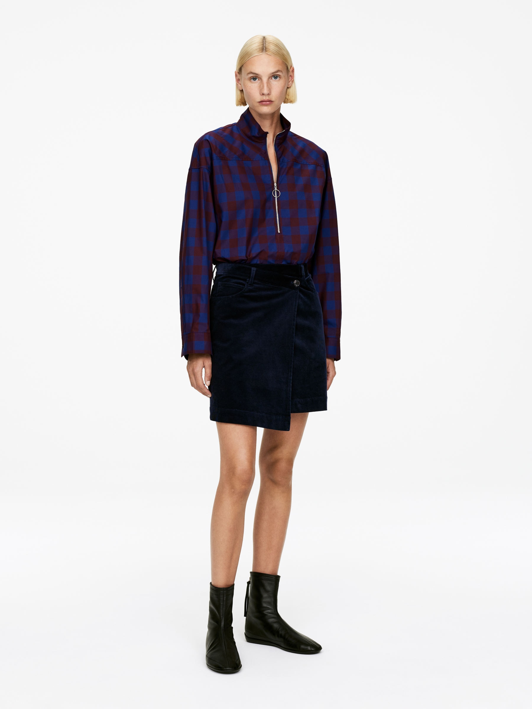 Omlottkjol i manchester - Mörkblå - Regular fit - Women - StillMedia/Lookbook - 12