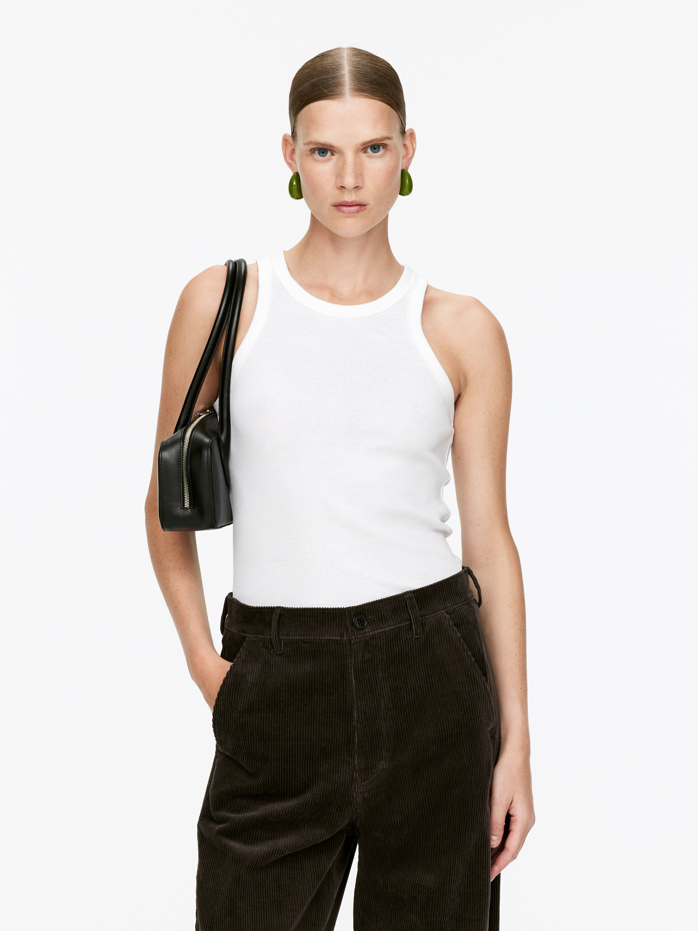 Rib Racer Tank Top-#FFFFFF-53