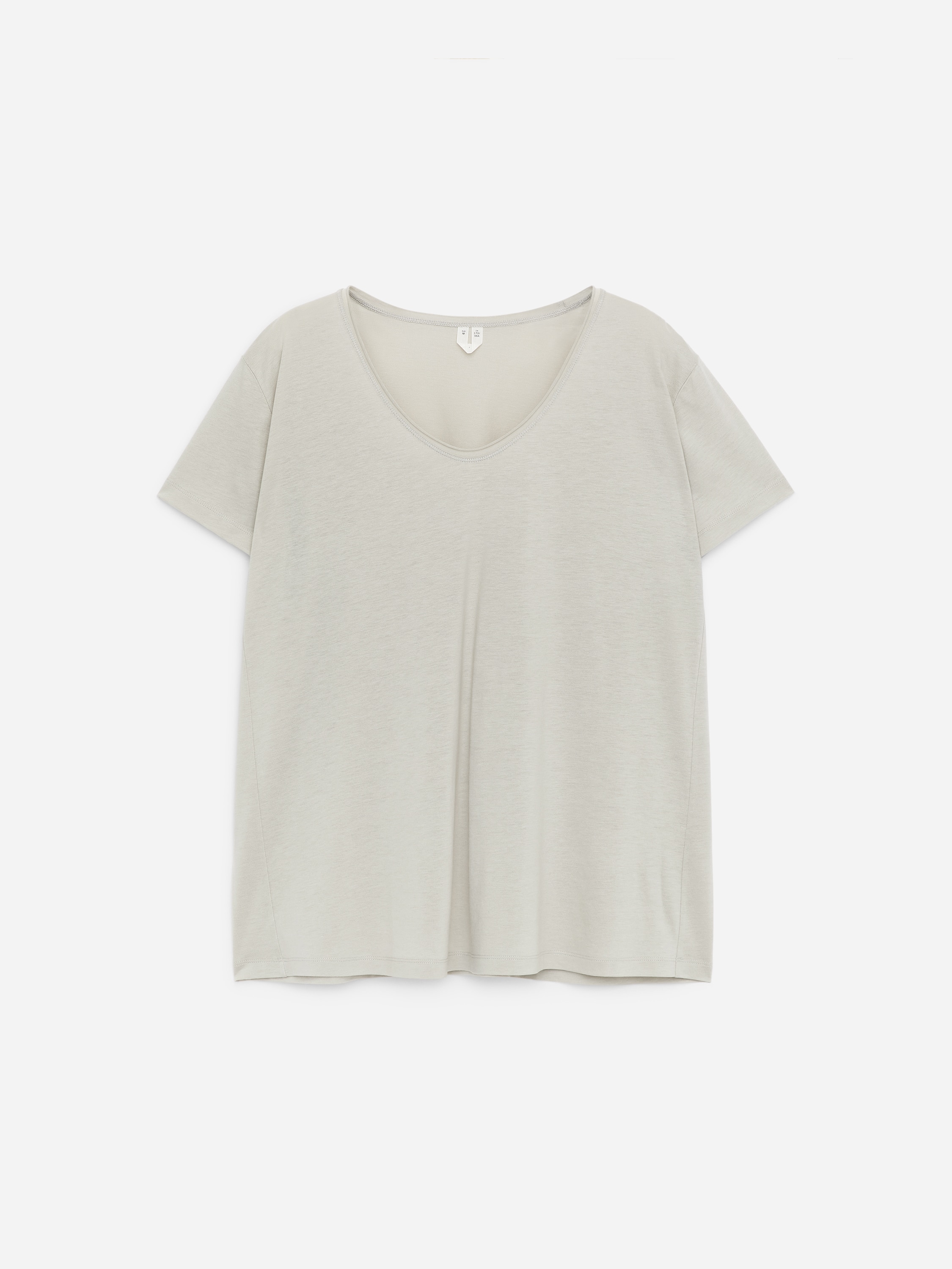 T-shirt con ampia scollatura - Talpa/Nero/Bianco