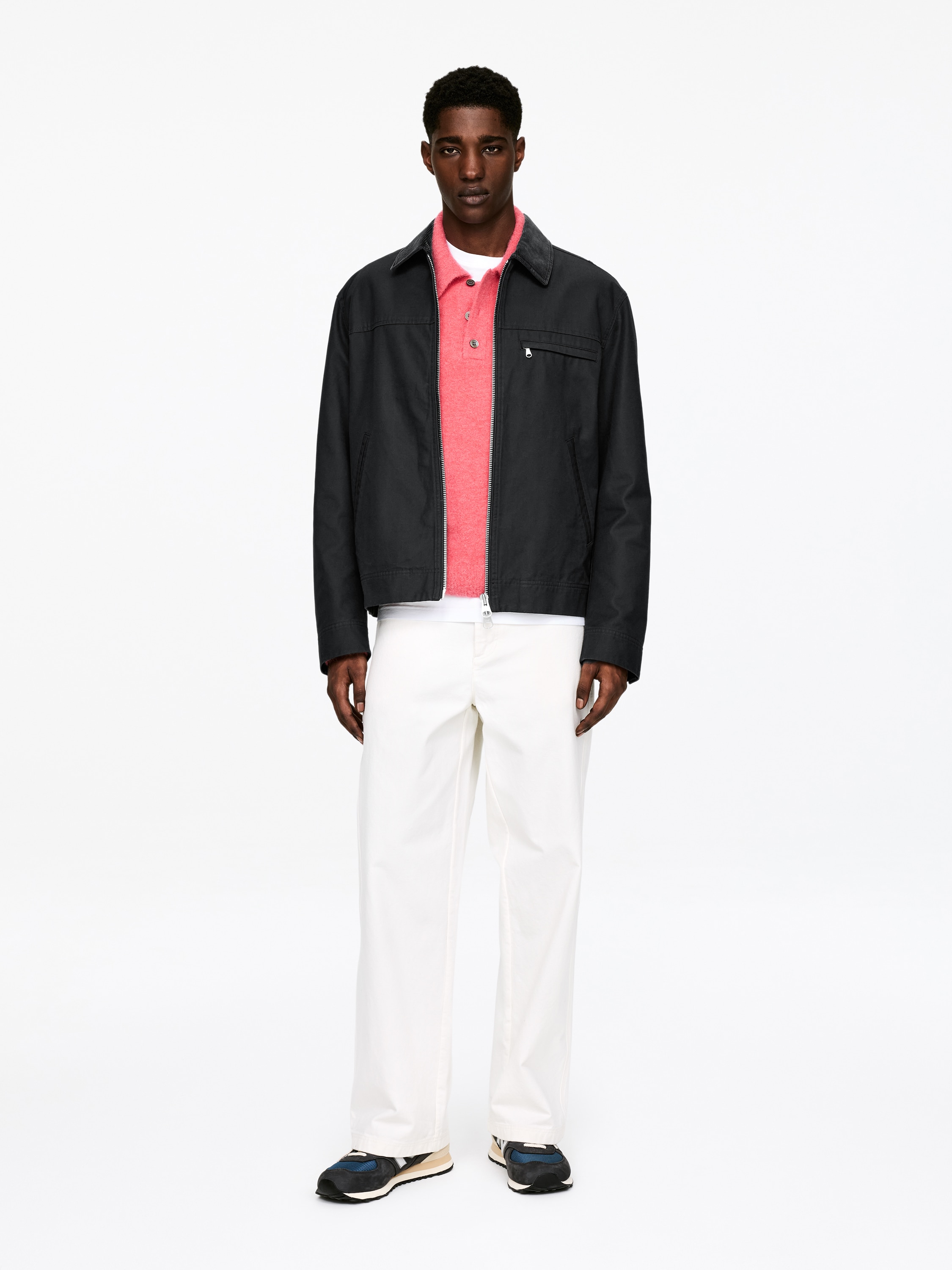 Giacca in tela di cotone - Nero/Blu scuro