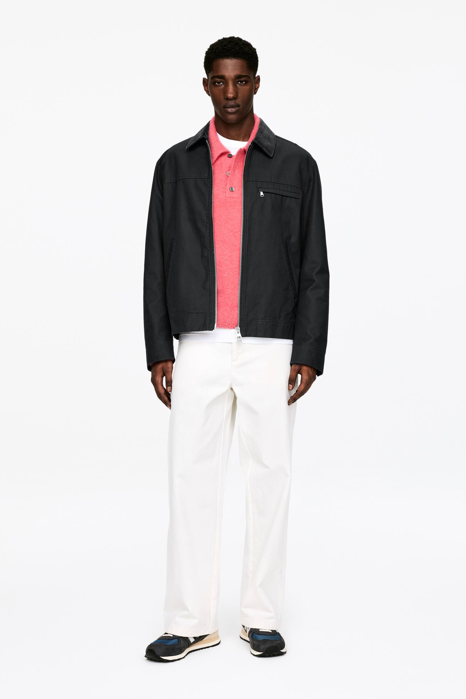 Veste en toile de coton - Noir/Bleu foncé - 1