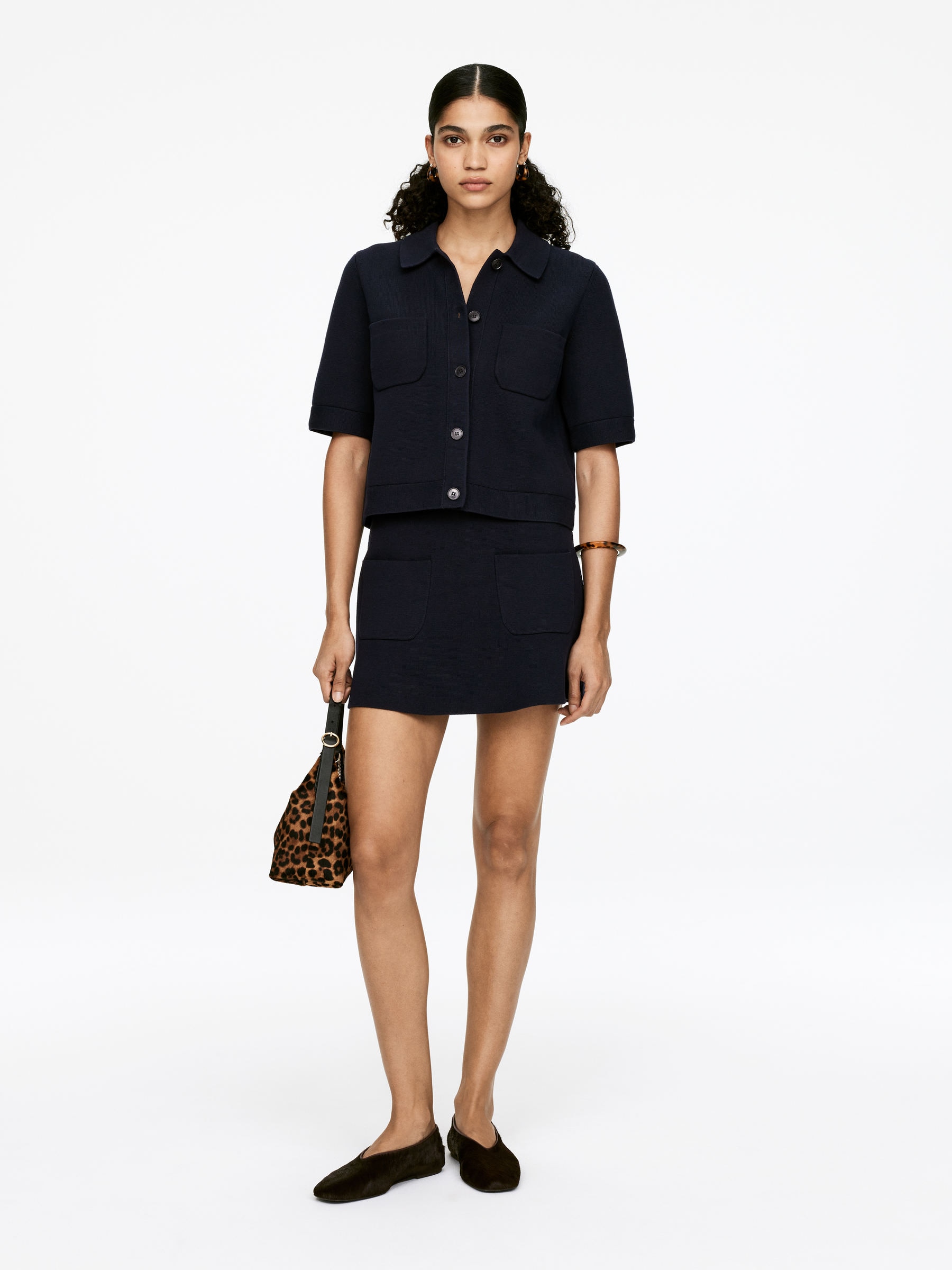 Knitted Mini Skirt-#0A041F-15963