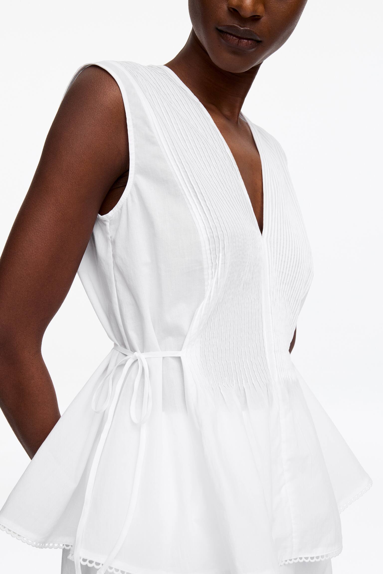 Top con nervature - Bianco/Nero - 4