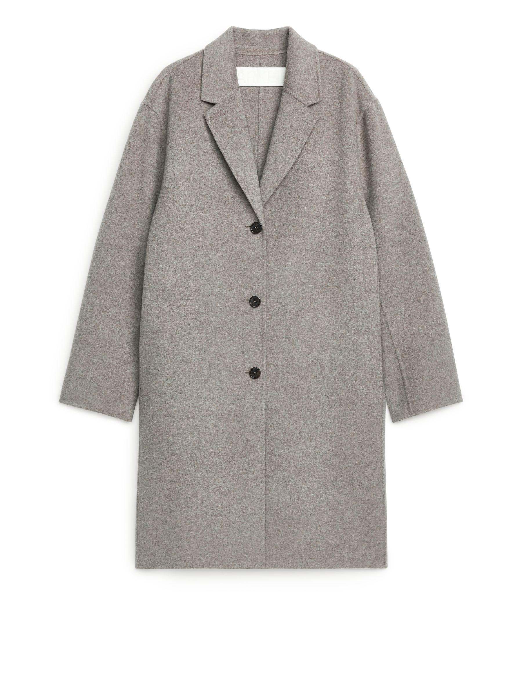 DoubleFace Wool Coat-#868074-10400