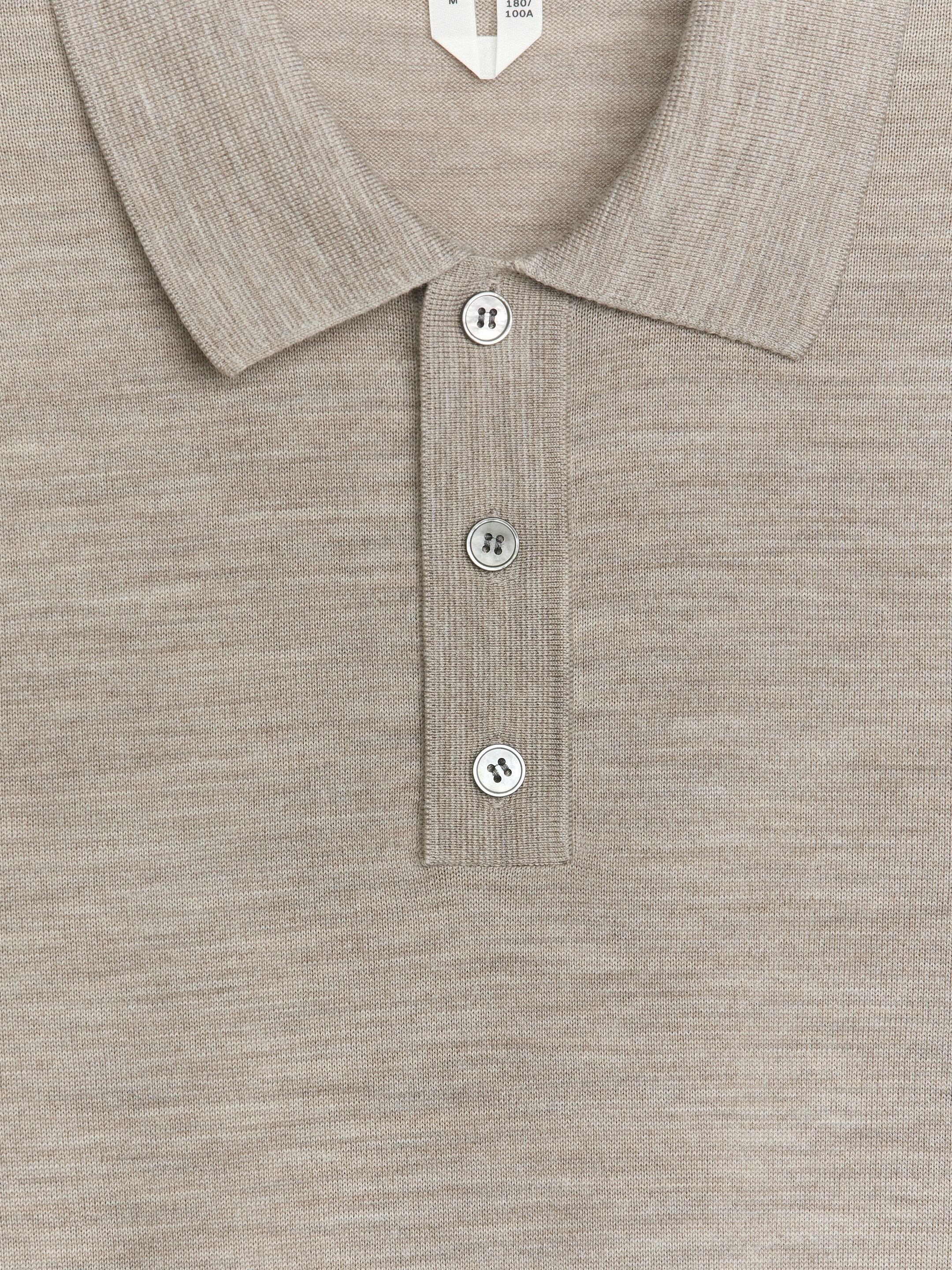 Ingrandisci l'immagine: Merino Polo Jumper - Beige Melange - UOMO | H&M CH 2