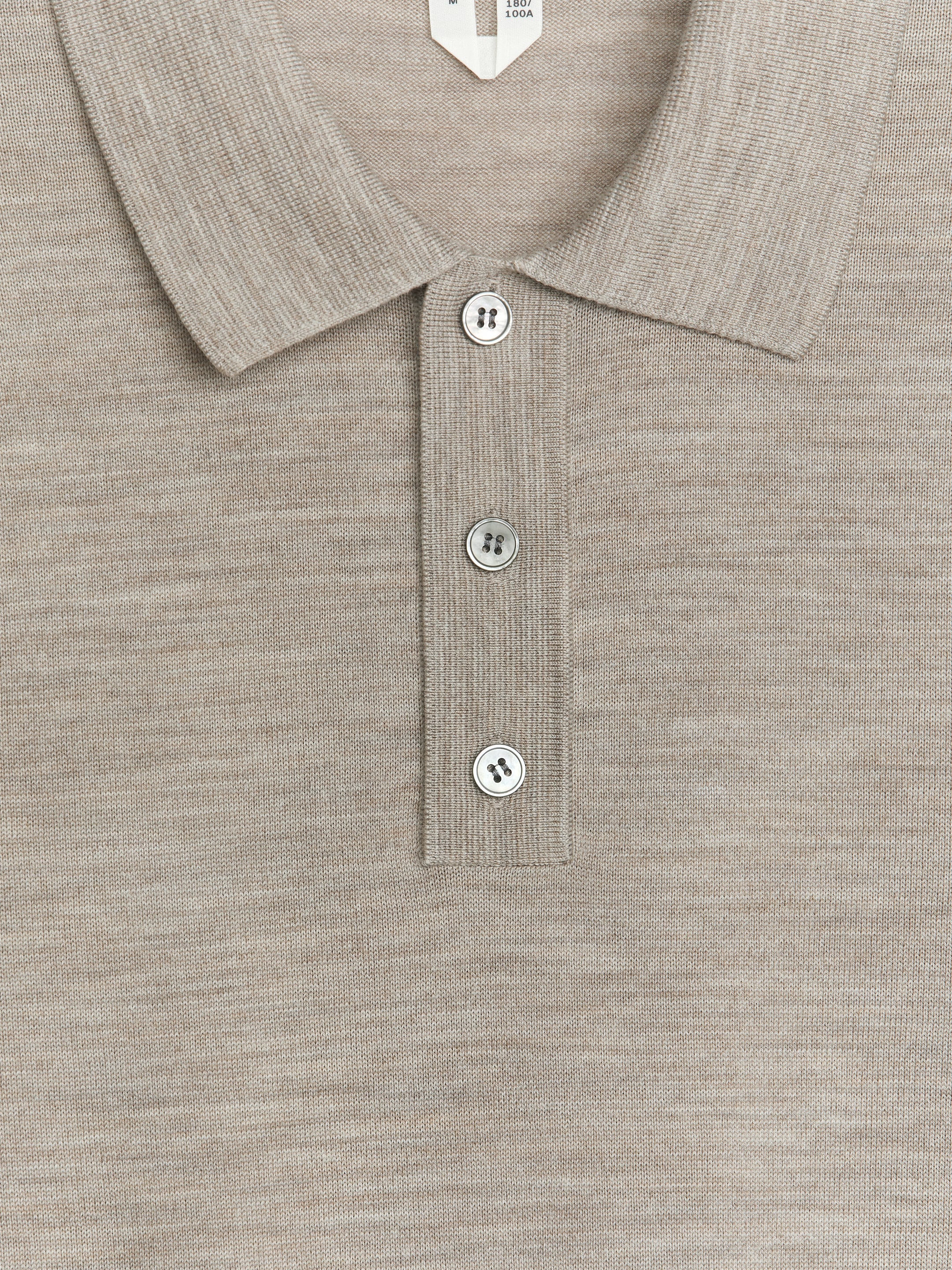 Merino Polo Jumper - Beige Melange - Regular fit - men - StillMedia/DescriptiveDetail - 1