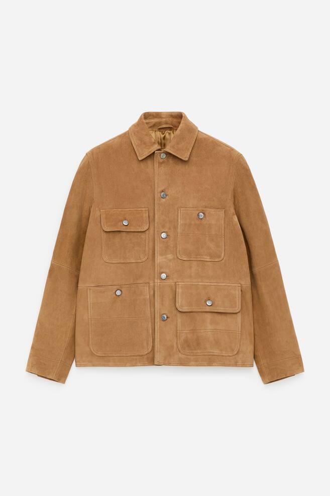 Velourslederjacke - Beige - 1