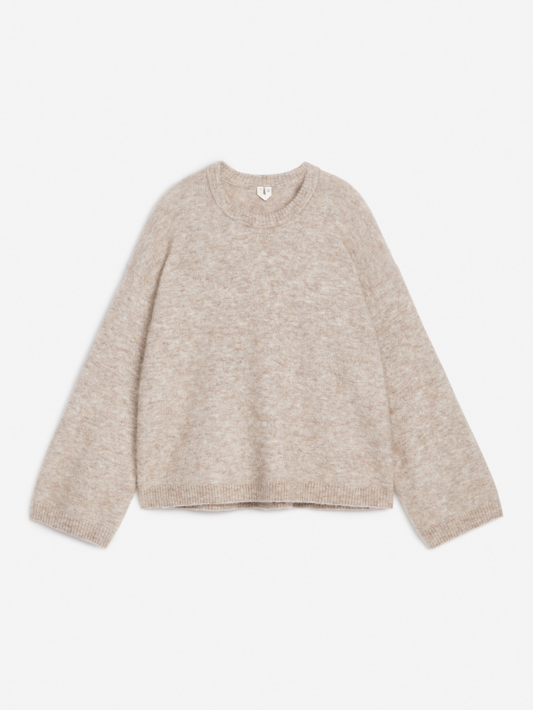 Alpaca-Wool Blend Jumper-Beige-12750