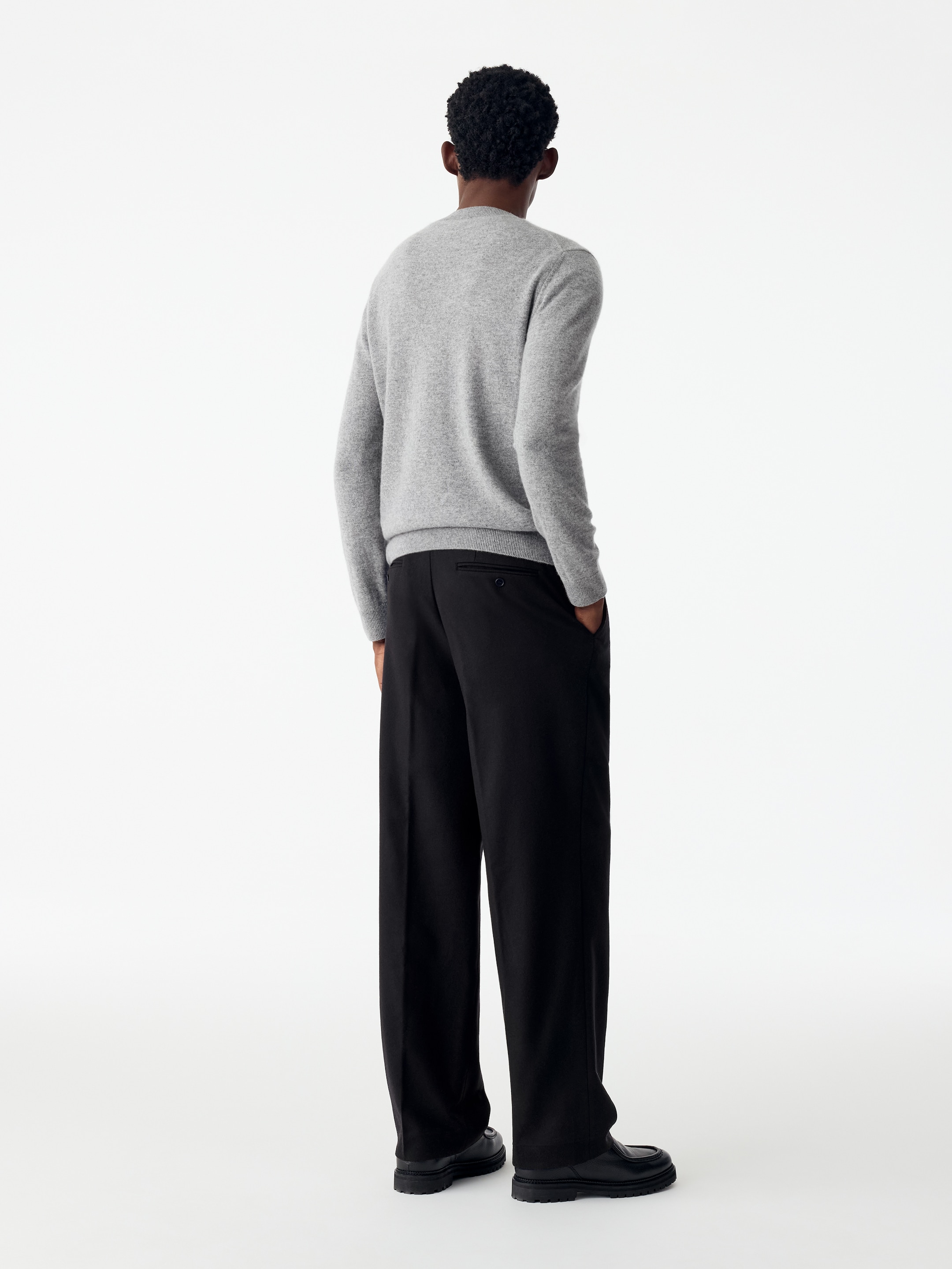 Weite Flanellhose - Dunkelblau - Loose Fit - men - StillMedia/Lookbook - 3