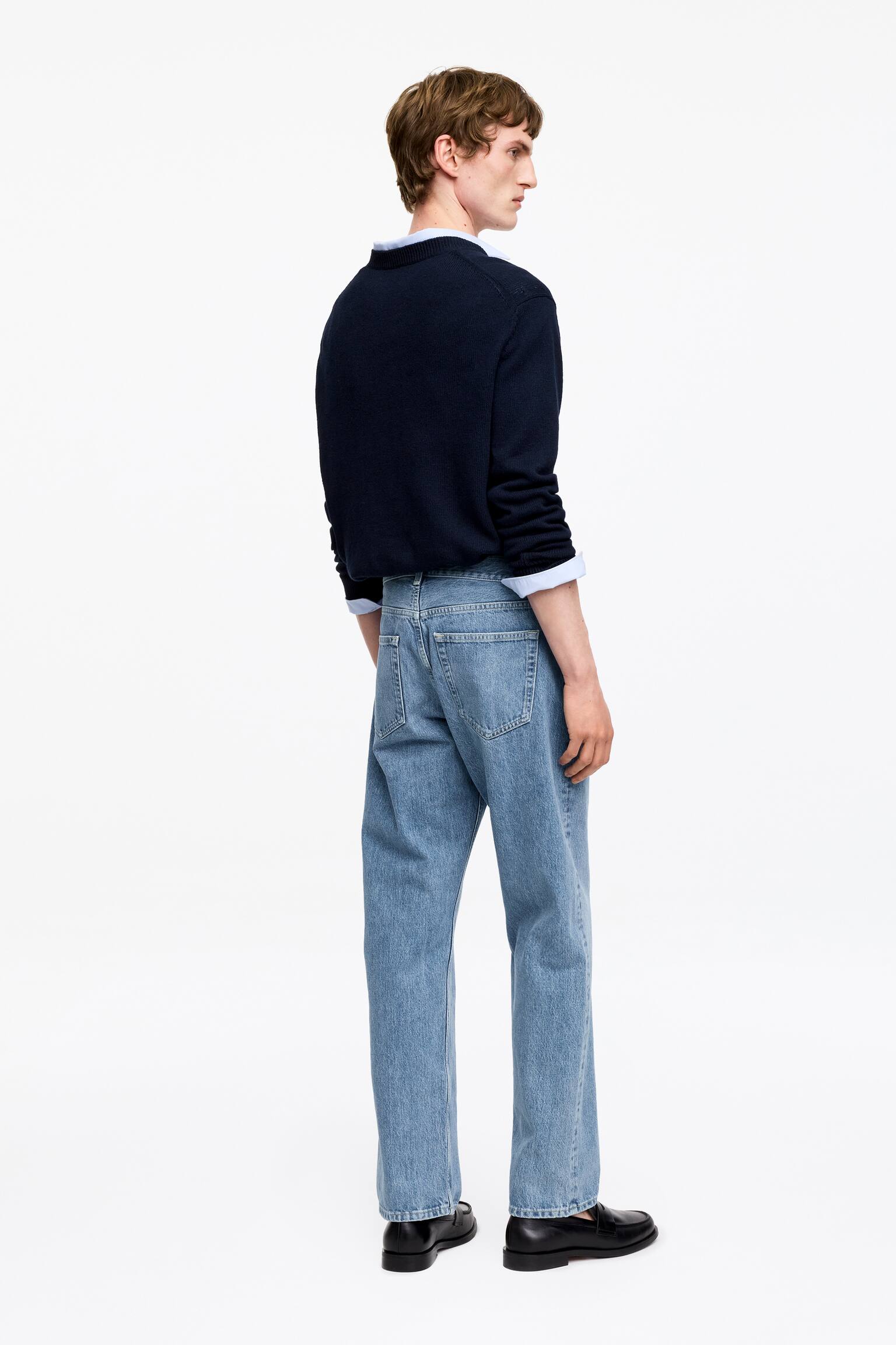 OCEAN Loose Straight Jeans - Blå/Oblekt/Svart/Grå/Mörkblå/Blå/Mörkblå - 3