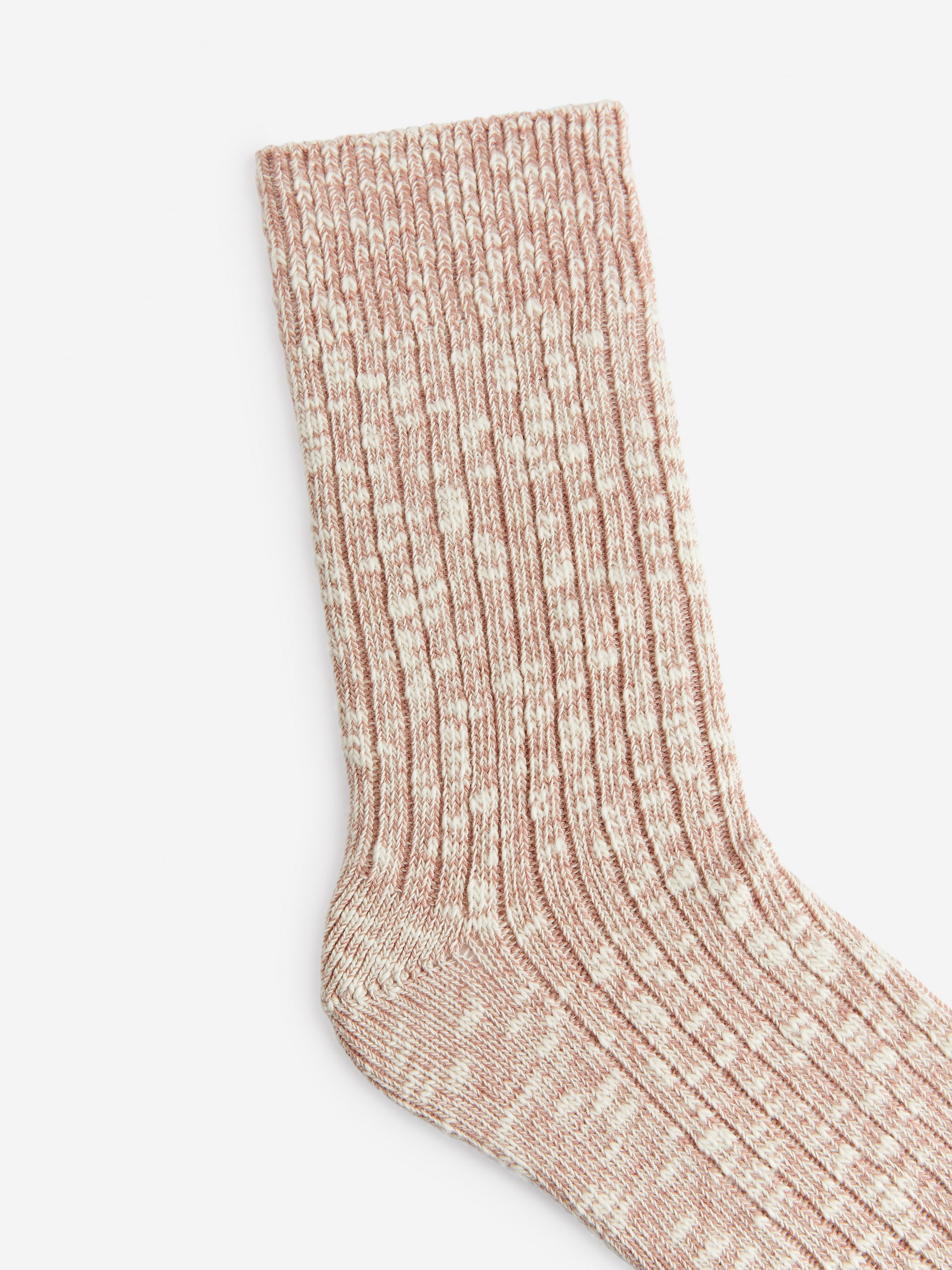 Ribbade bomullsstrumpor - Dimrosa/melerad - Women - StillMedia/DescriptiveDetail - 3