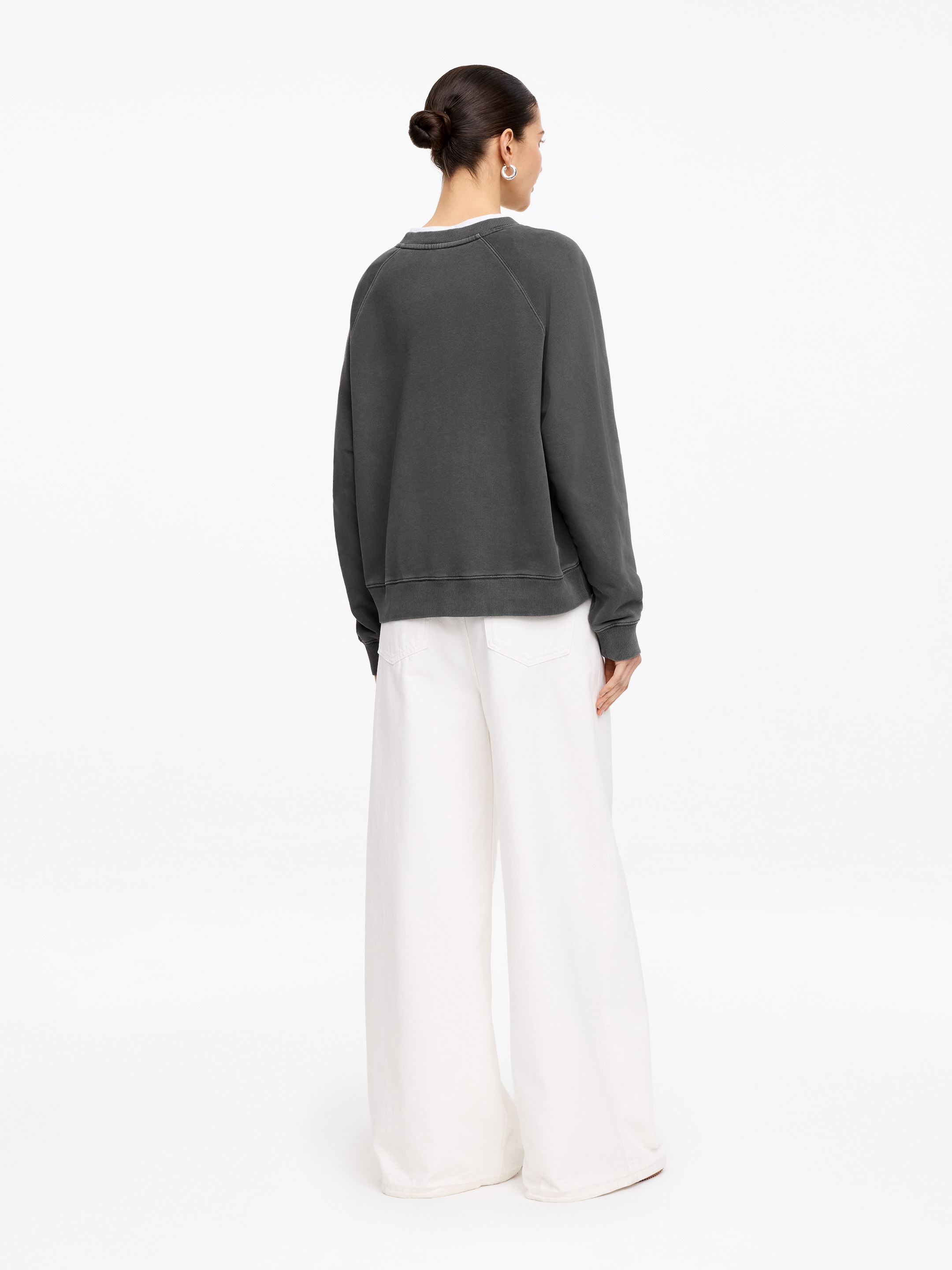 Frottee-Sweatshirt - Schwarz - Regular Fit - Damen - StillMedia/Lookbook - 2