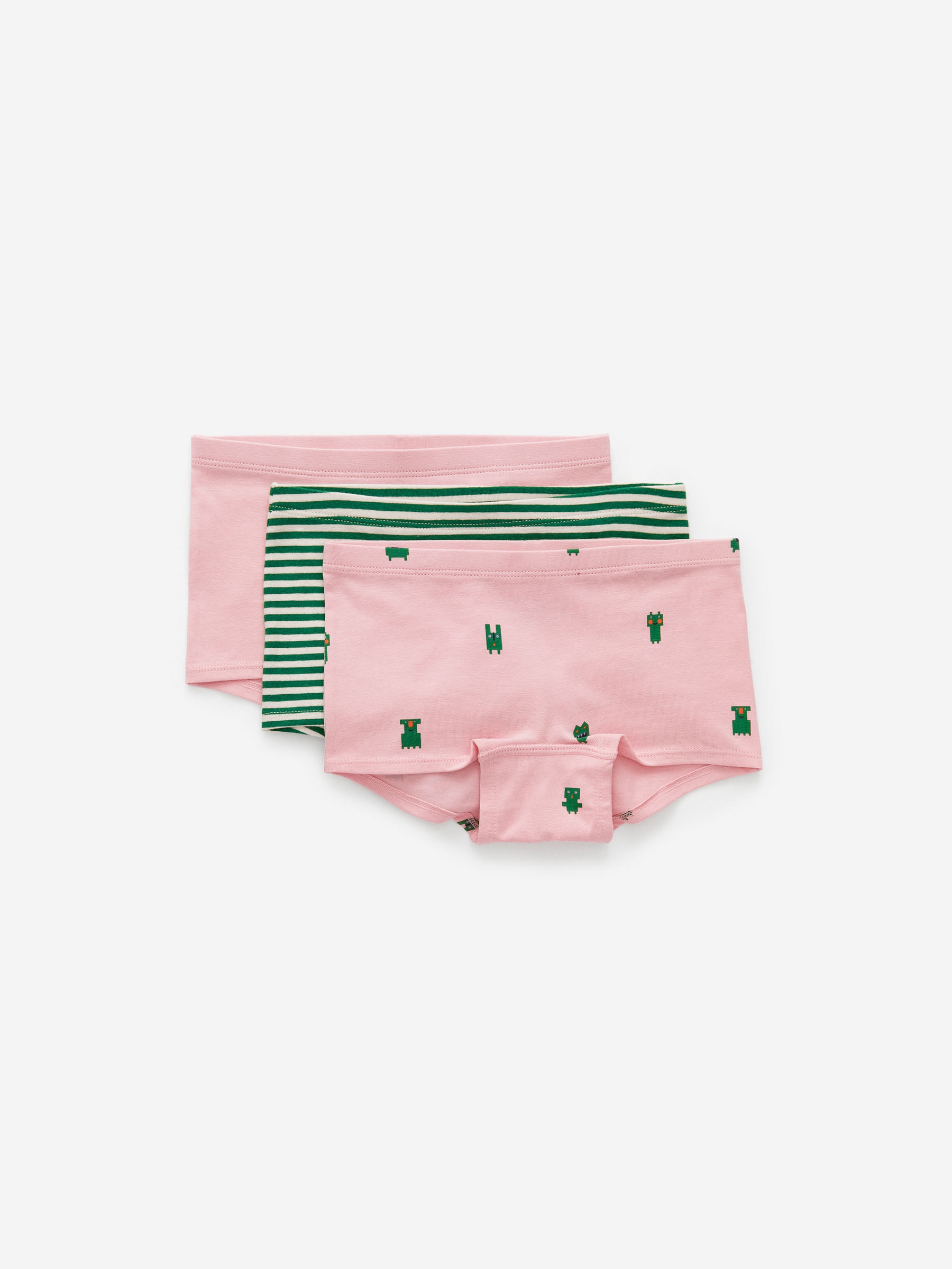 Cotton Jersey Boxers Set of 3 - Green/Pink - Children - StillMedia/DescriptiveStillLife - 5