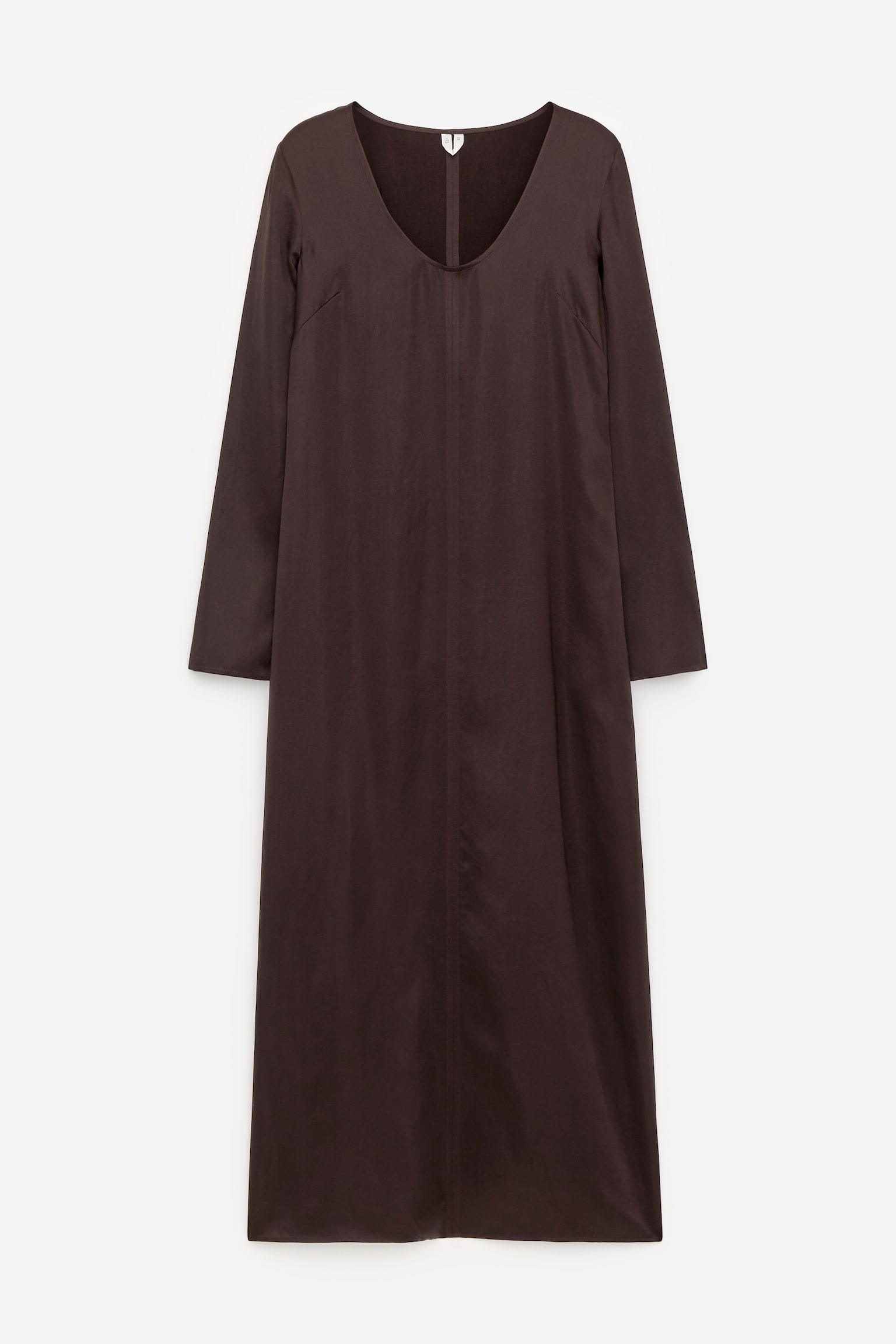 Satinkleid mit U-Ausschnitt - Braun - 2