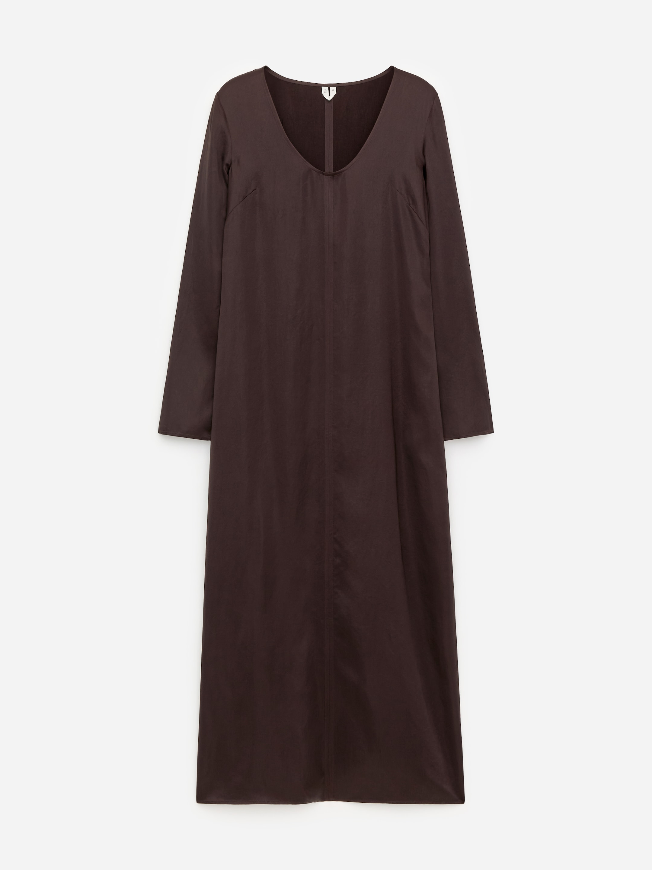 Scoop-Neck Satin Dress - Brown - Slim fit - Women - StillMedia/DescriptiveStillLife - 1