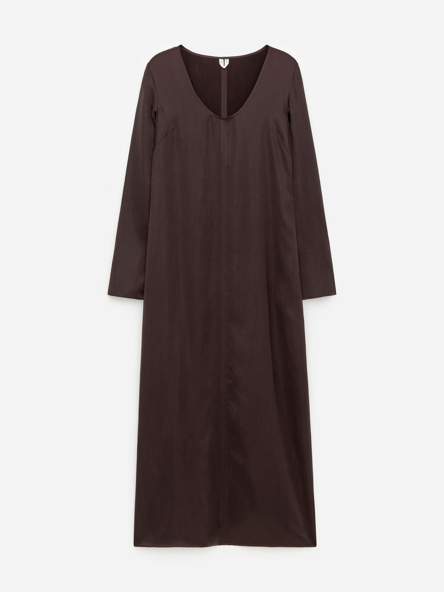 ARKET Women's  Scoop-Neck Satin Dress Brown,  size 34