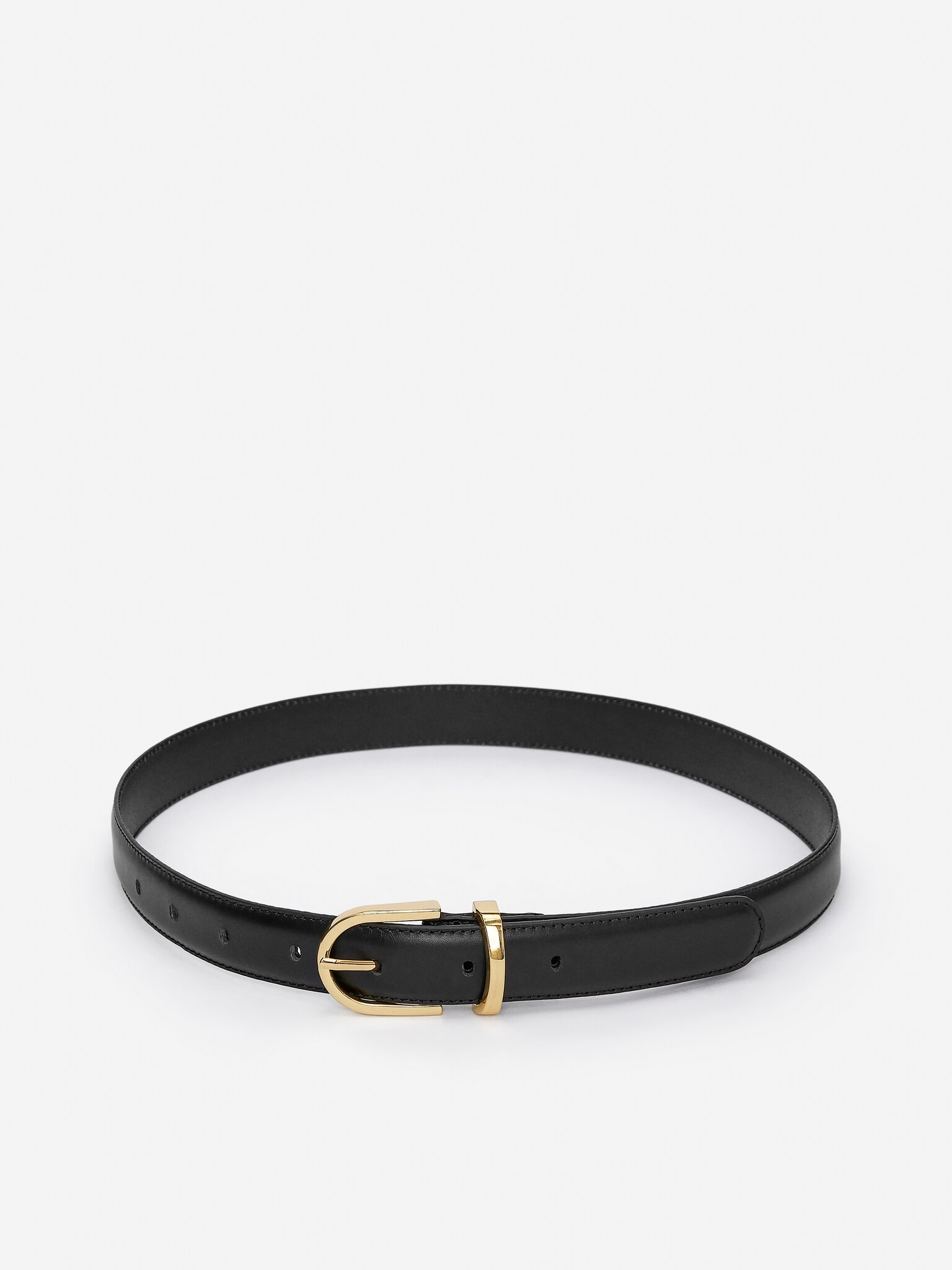 Leather Belt - Black/Black - 2