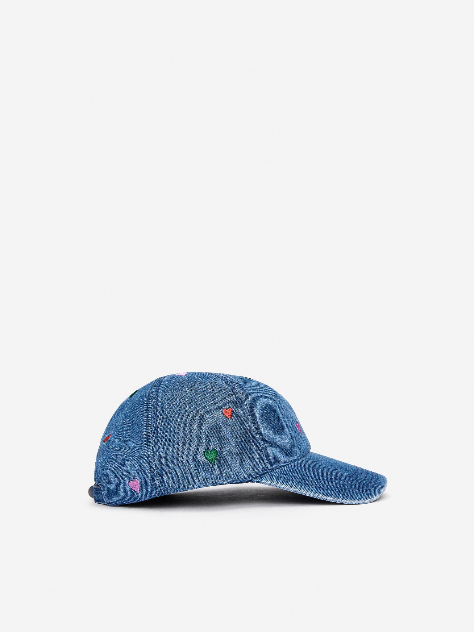 Embroidered Denim Cap - Blue/Blue